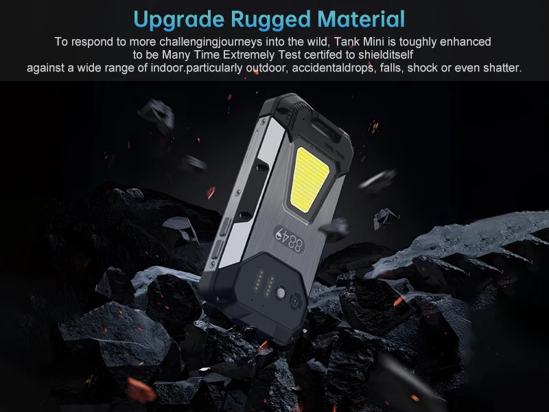 8849 Tank Mini Unihertz Rugged smartphones 4.3" Display Android 13 Helio G99 24GB 256GB 100MP Cameras 5800mAh NFC Waterproof