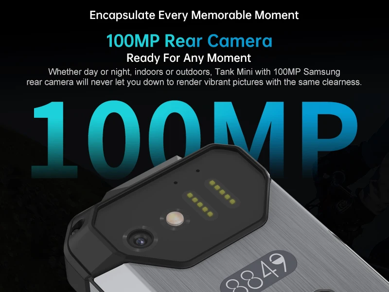 8849 Tank Mini Unihertz Rugged smartphones 4.3" Display Android 13 Helio G99 24GB 256GB 100MP Cameras 5800mAh NFC Waterproof