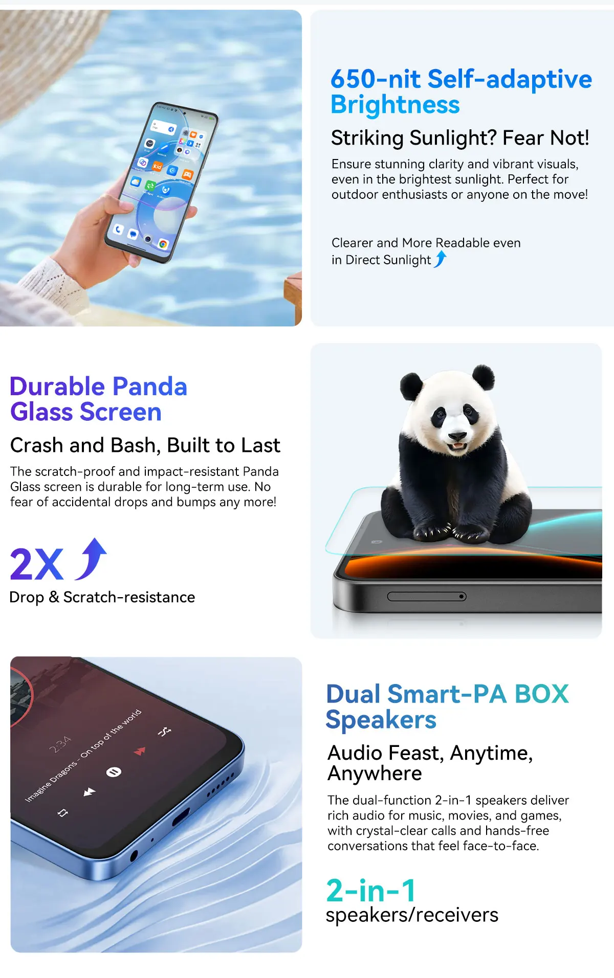 Blackview COLOR 6 Smartphone 6.67inch Display MTK G81 8GB RAM 128GB/256GB ROM 50MP Camera 5000mAh Battery Android 15 Cellphone