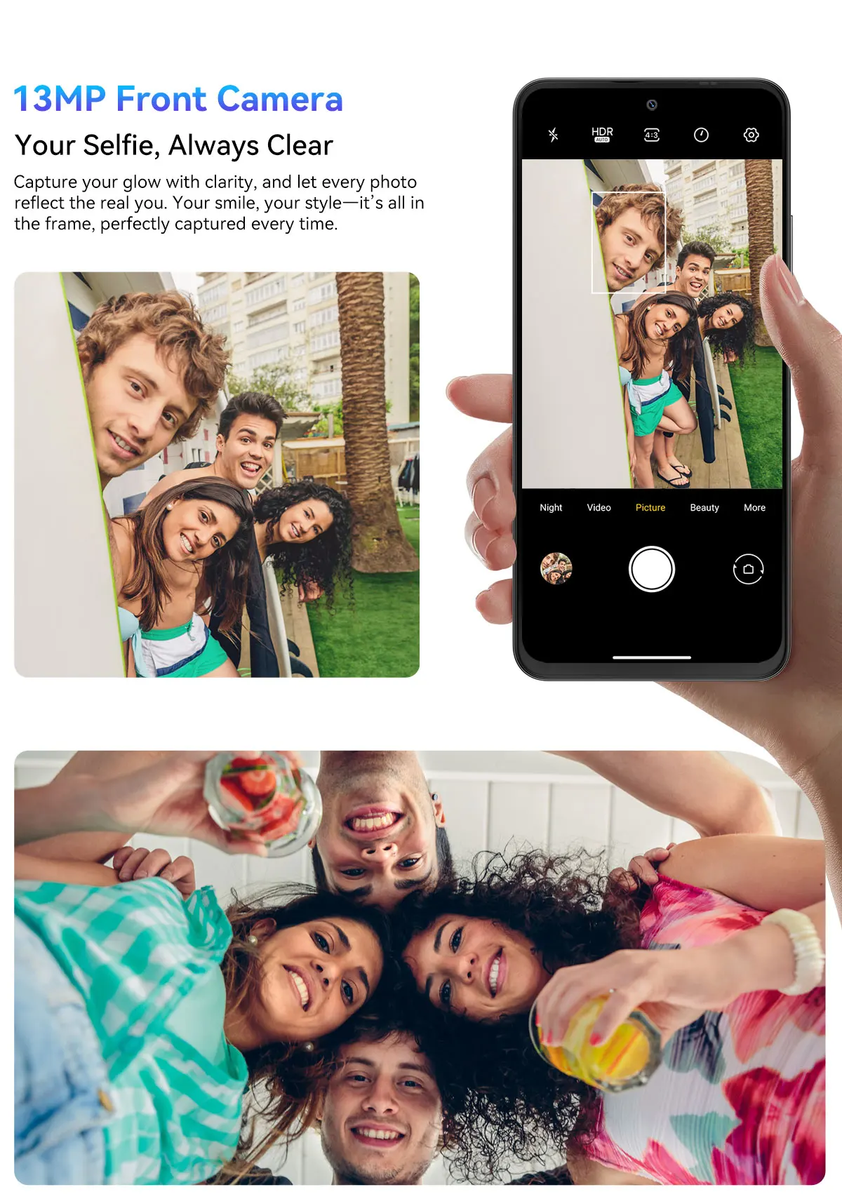 Blackview COLOR 6 Smartphone 6.67inch Display MTK G81 8GB RAM 128GB/256GB ROM 50MP Camera 5000mAh Battery Android 15 Cellphone