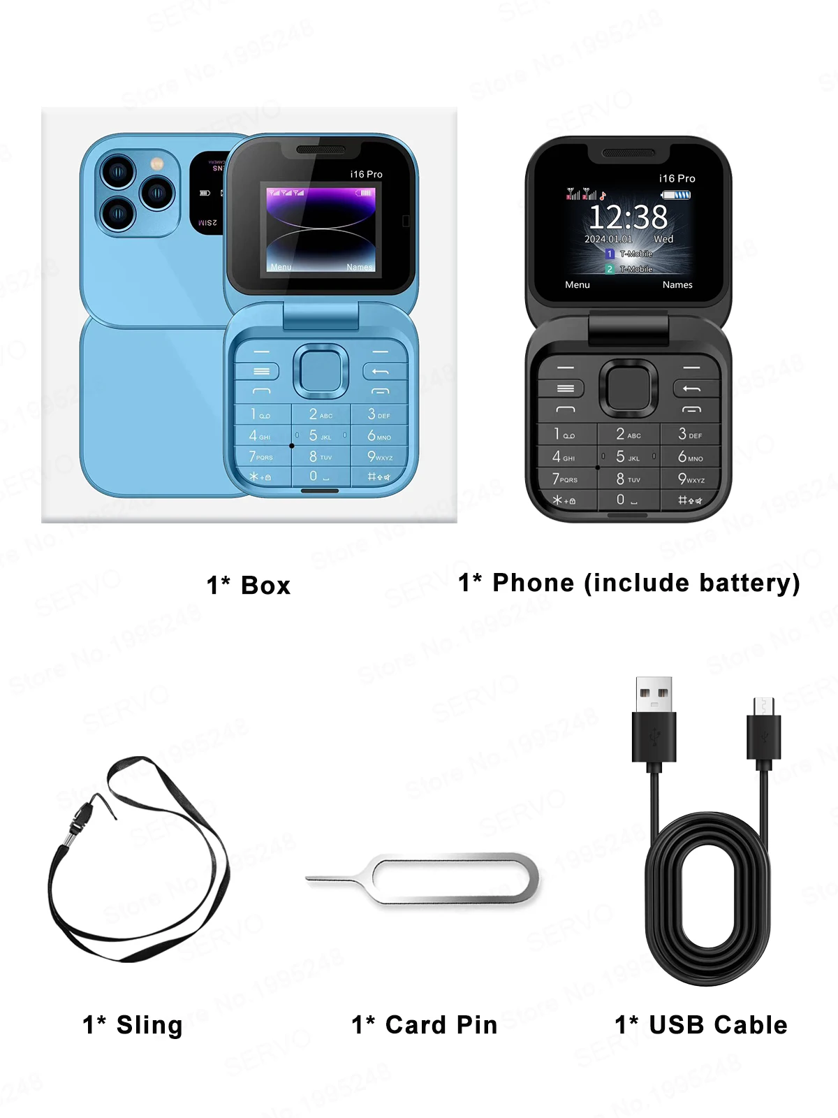 SERVO I16 Pro Flip Block Mobile Phone Dual SIM Cards 1.77' Screen Speed Dial Magic Voice Blacklist Mini Box Cellphone 3.5mm Jack