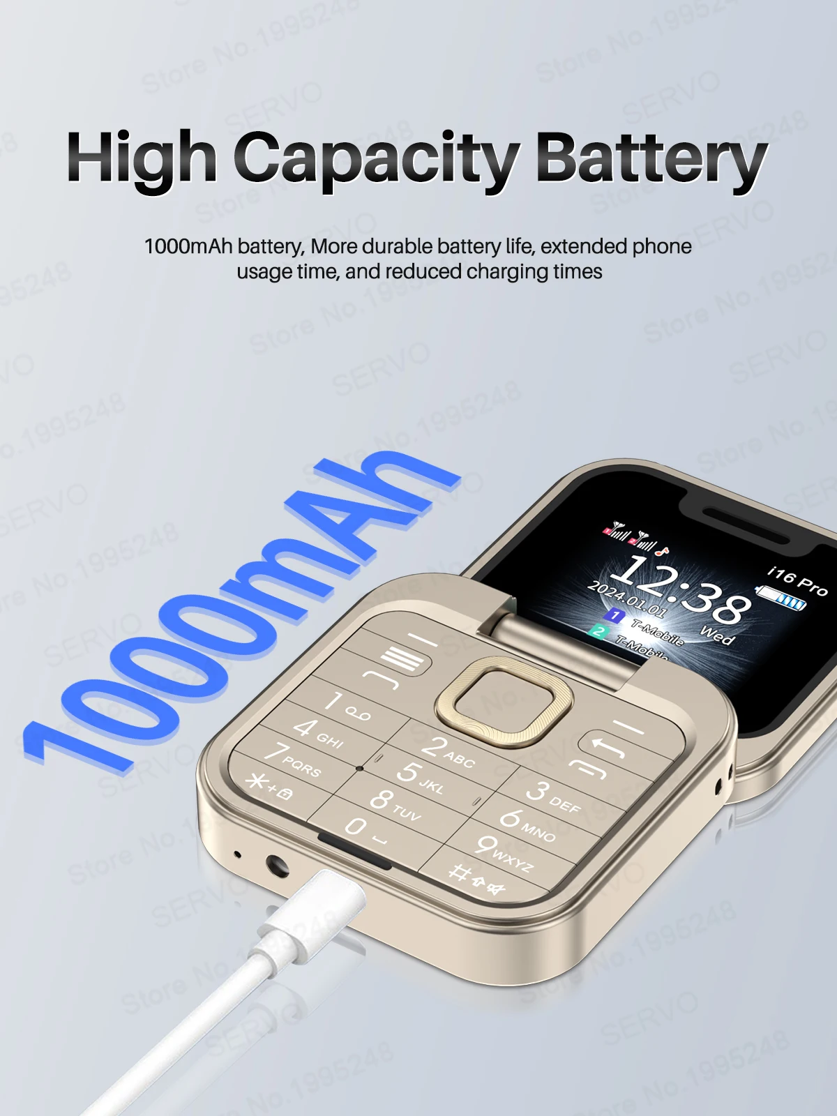 SERVO I16 Pro Flip Block Mobile Phone Dual SIM Cards 1.77' Screen Speed Dial Magic Voice Blacklist Mini Box Cellphone 3.5mm Jack