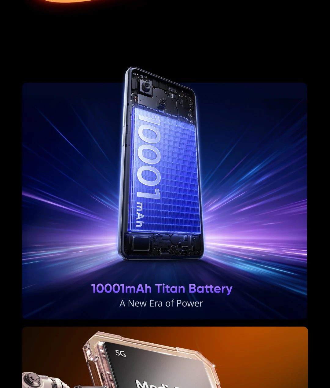 realme P4 Power 5G Smartphone 10001mAh Battery 80W Charge 6.8"144Hz Curved Display Dimensity 7400 Ultra Chipset 50MP Sony Camera