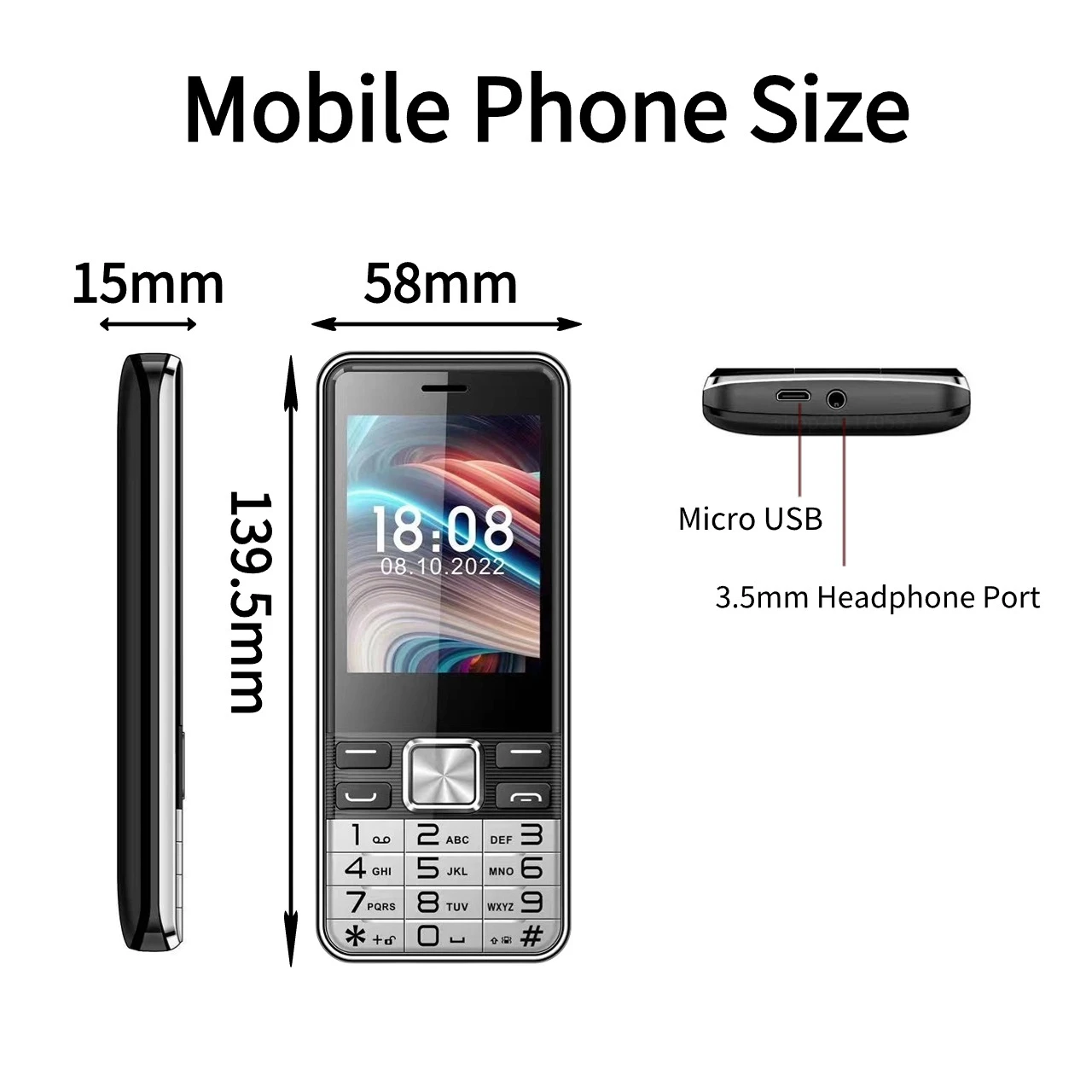 Low Price Senior Mobile Phone with 4 Sim 2.8'' Large Screen Large Buttons Large Battery Quick Dialing for Senior Mobile Phone