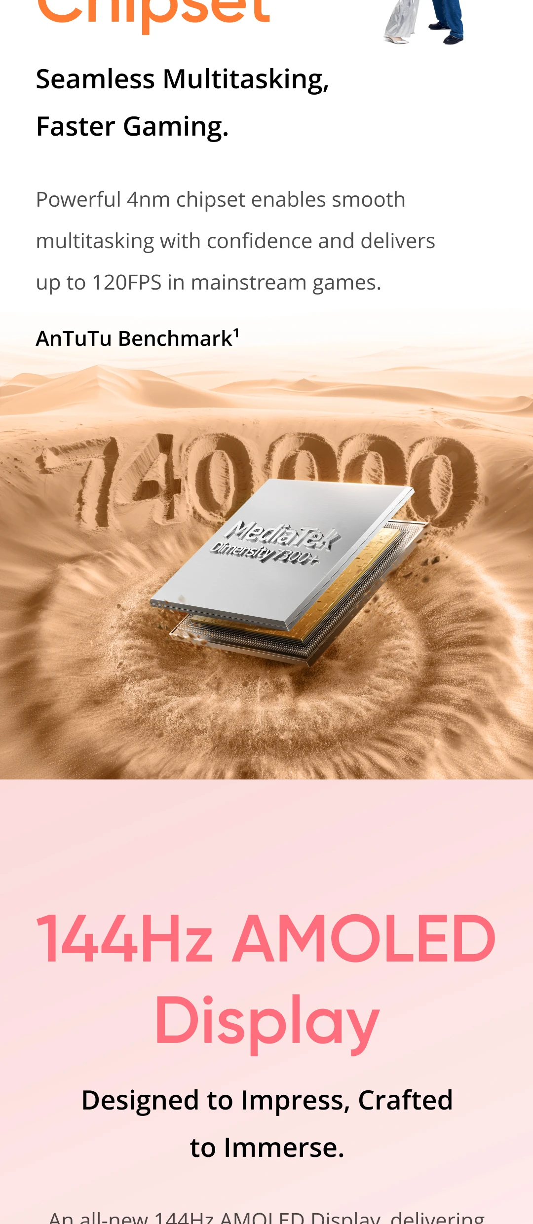realme 15 5G Smartphone Dimensity 7300+ 5G Chipset 6500mAh Battery 45W Charge 6.77" 144Hz AMOLED Display Dual 50MP Camera NFC