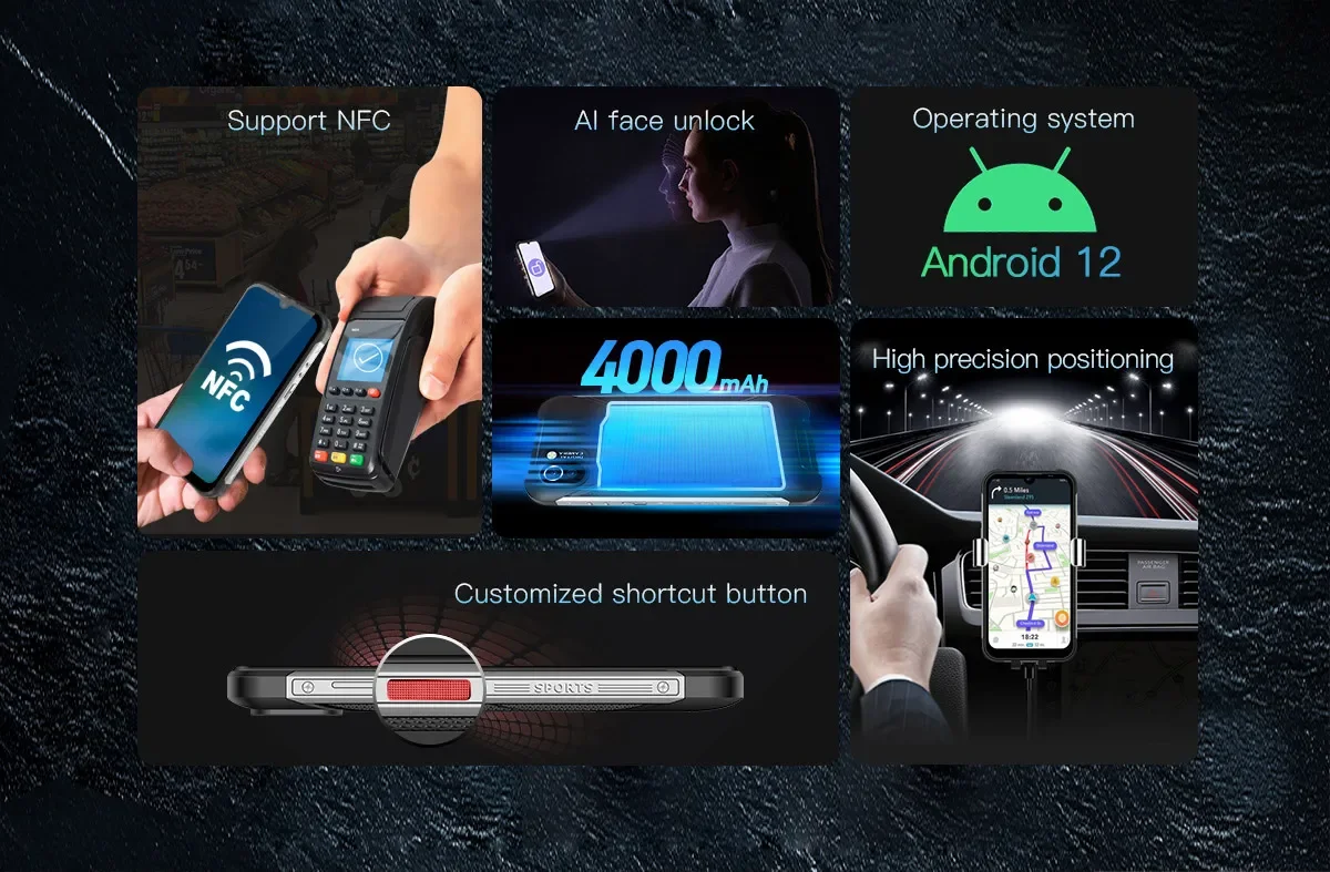 UNIWA W555 4G Smartphone 5.71 Inch HD+ Water Drop Screen 3GB+32GB Android 12 4000mAh 13MP NFC Global Version Cell Phones