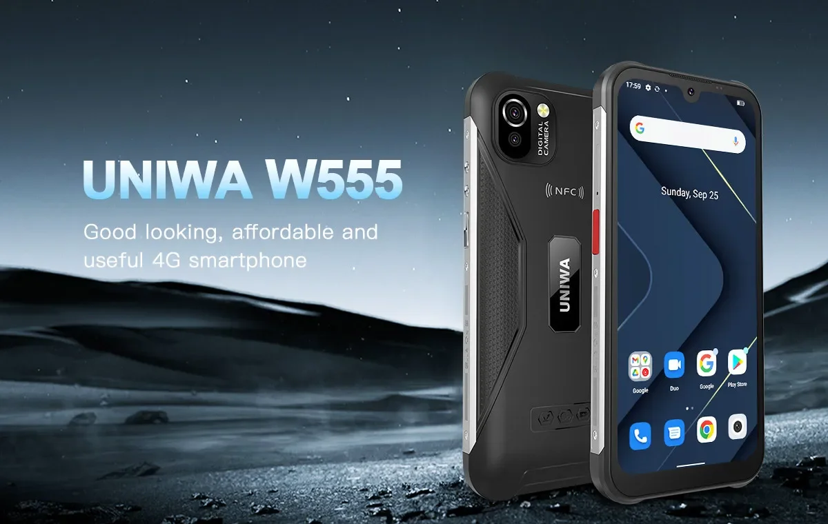 UNIWA W555 4G Smartphone 5.71 Inch HD+ Water Drop Screen 3GB+32GB Android 12 4000mAh 13MP NFC Global Version Cell Phones