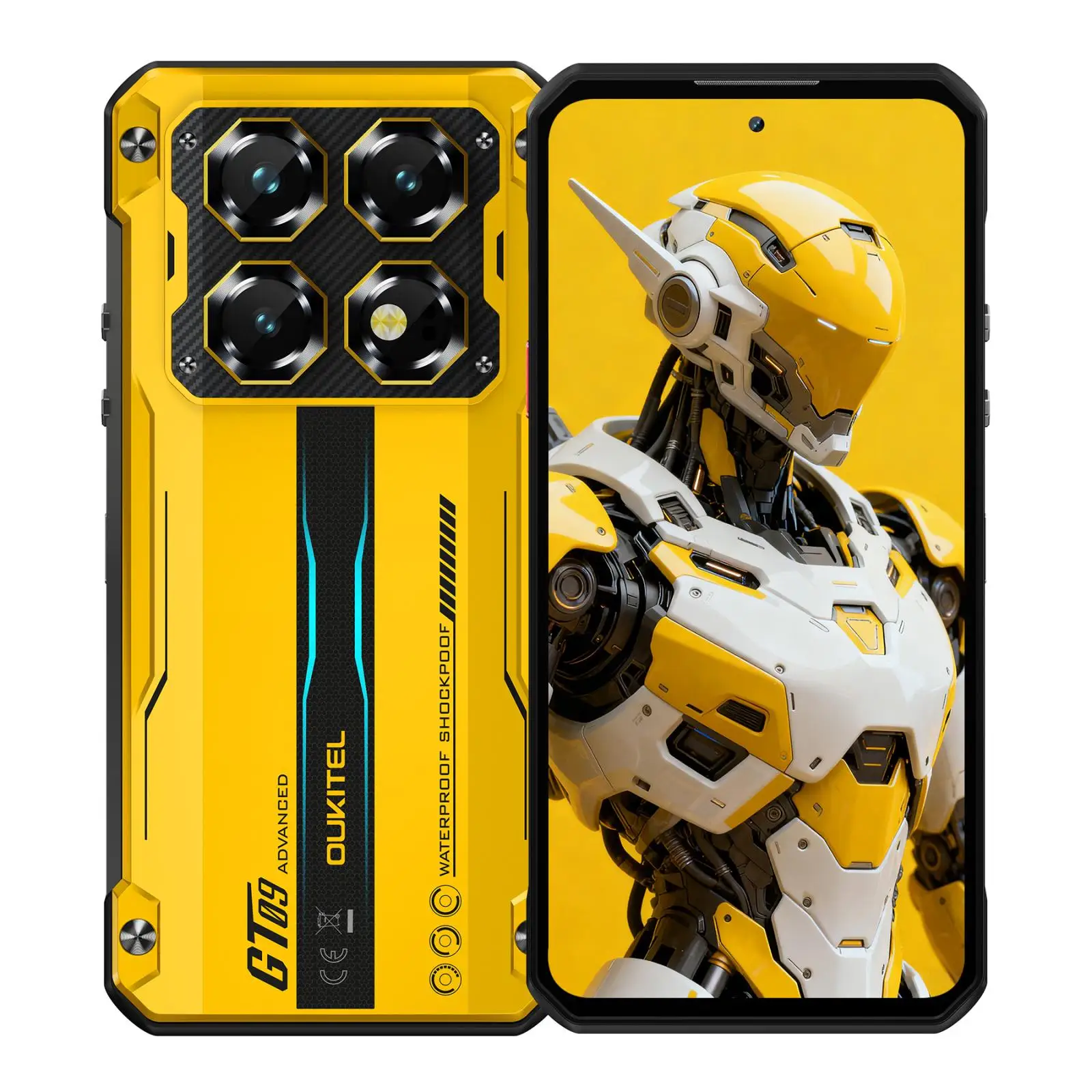 Oukitel WP60 Rugged Phone 48GB(16+32) +512GB Night Vision Side Fingerprint 7.2” HD+ Display Android 15 MTK 7025 NFC 5G Cellphon