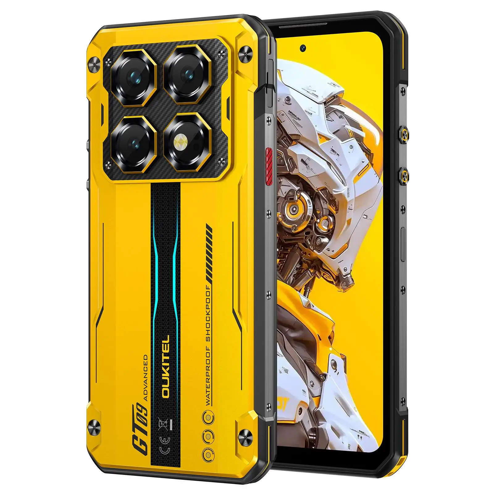 Oukitel WP60 Rugged Phone 48GB(16+32) +512GB Night Vision Side Fingerprint 7.2” HD+ Display Android 15 MTK 7025 NFC 5G Cellphon