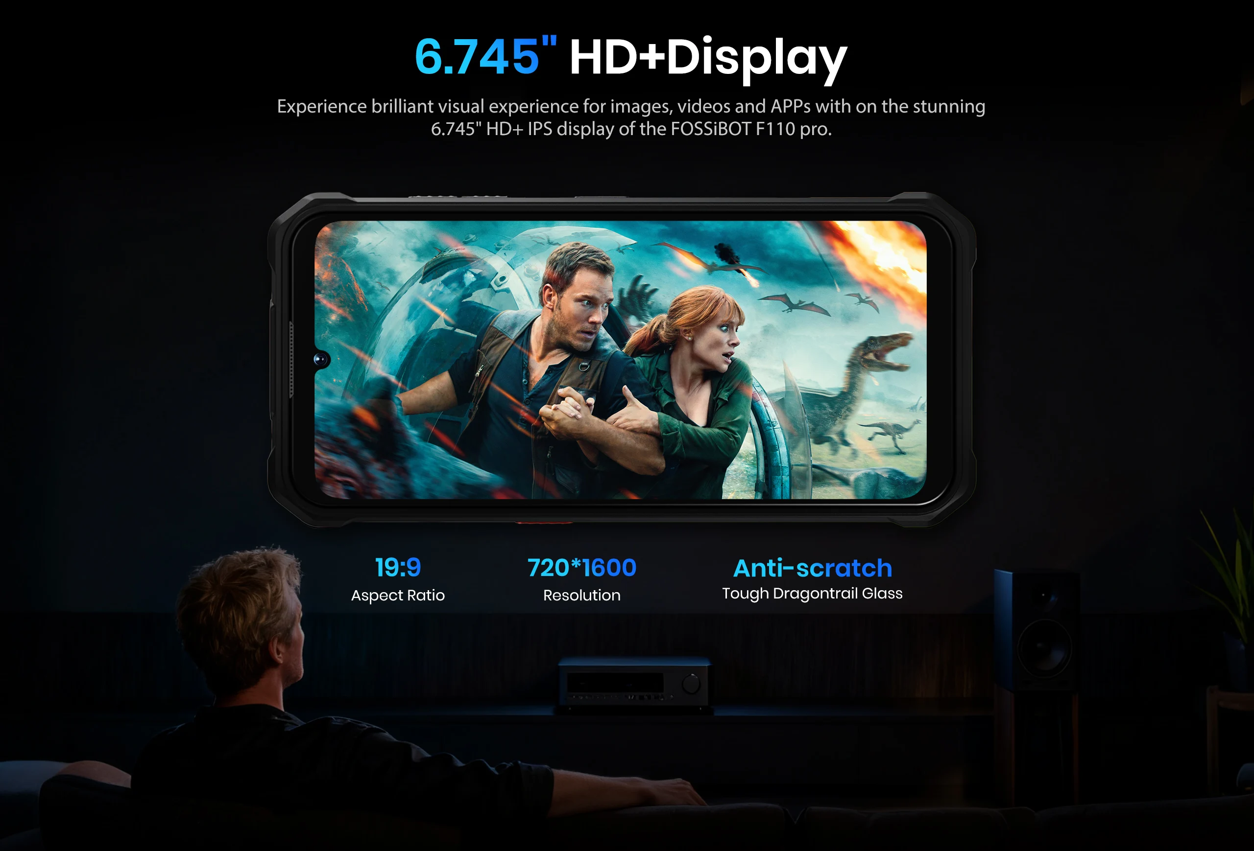 World Premiere Fossibot [F110-Pro] 5G Android 15 Rugged Smartphone 20GB(8+12) 128GB 10000mAh 6.745" HD+ 50MP 128dB Speaker NFC