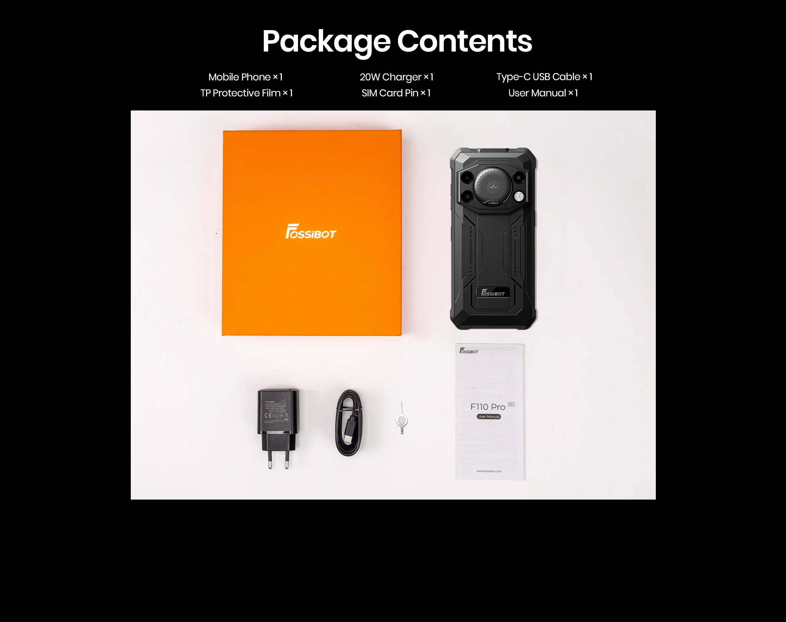 World Premiere Fossibot [F110-Pro] 5G Android 15 Rugged Smartphone 20GB(8+12) 128GB 10000mAh 6.745" HD+ 50MP 128dB Speaker NFC
