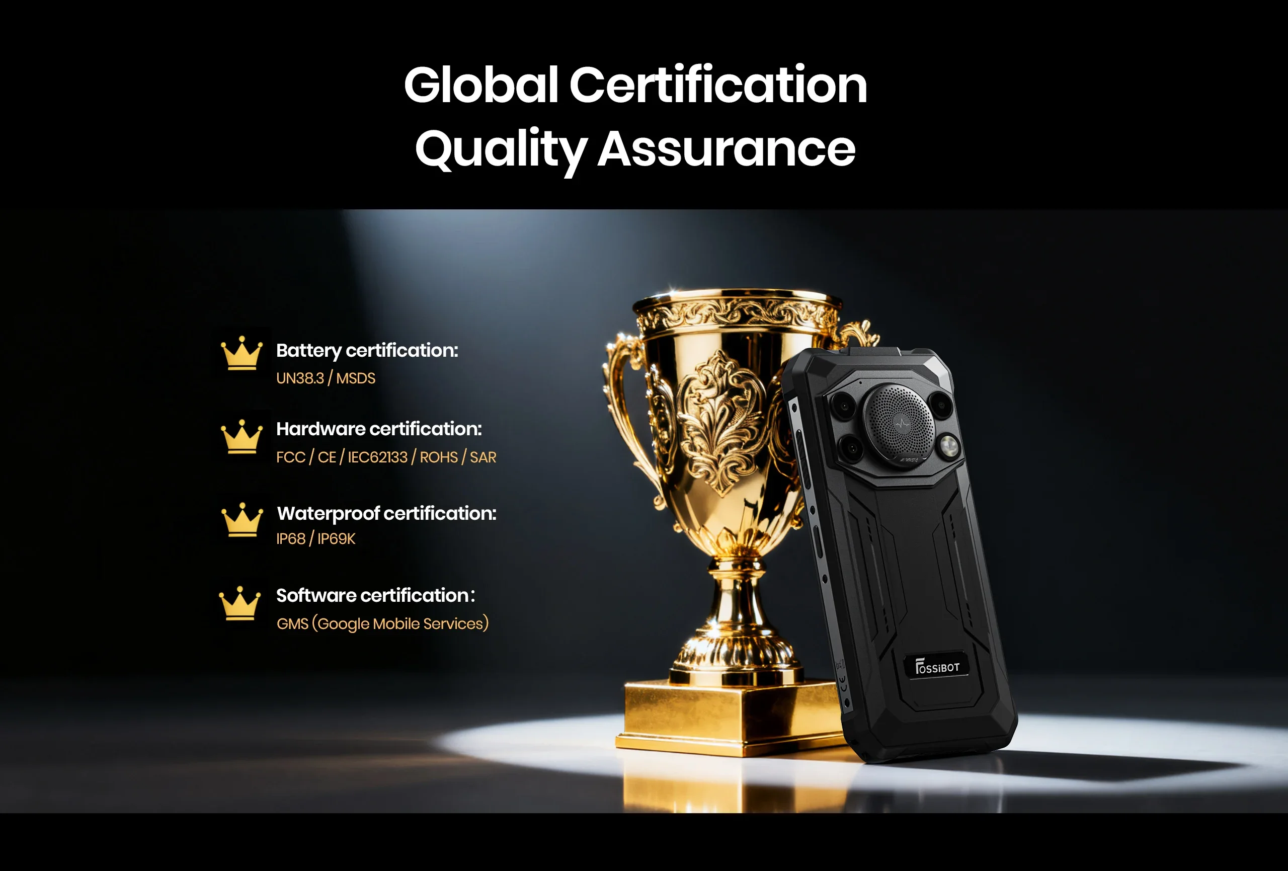 World Premiere Fossibot [F110-Pro] 5G Android 15 Rugged Smartphone 20GB(8+12) 128GB 10000mAh 6.745" HD+ 50MP 128dB Speaker NFC