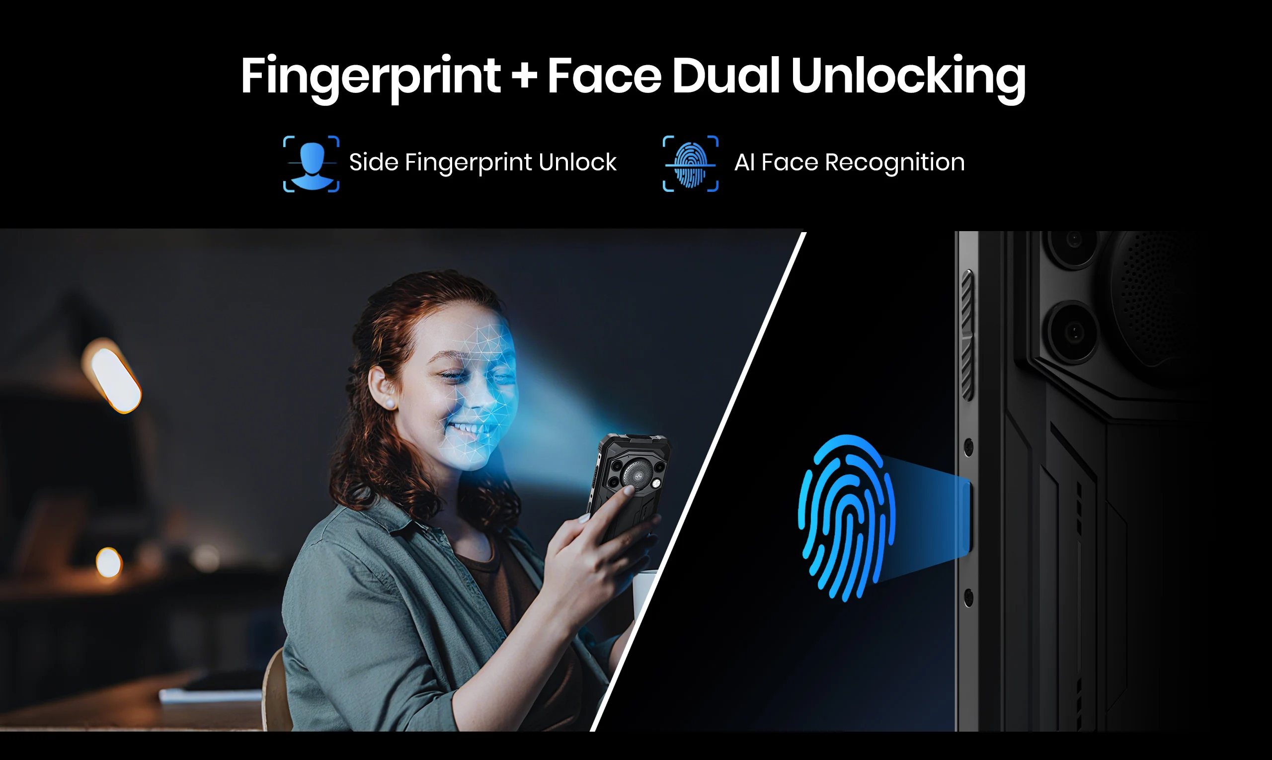 World Premiere Fossibot [F110-Pro] 5G Android 15 Rugged Smartphone 20GB(8+12) 128GB 10000mAh 6.745" HD+ 50MP 128dB Speaker NFC