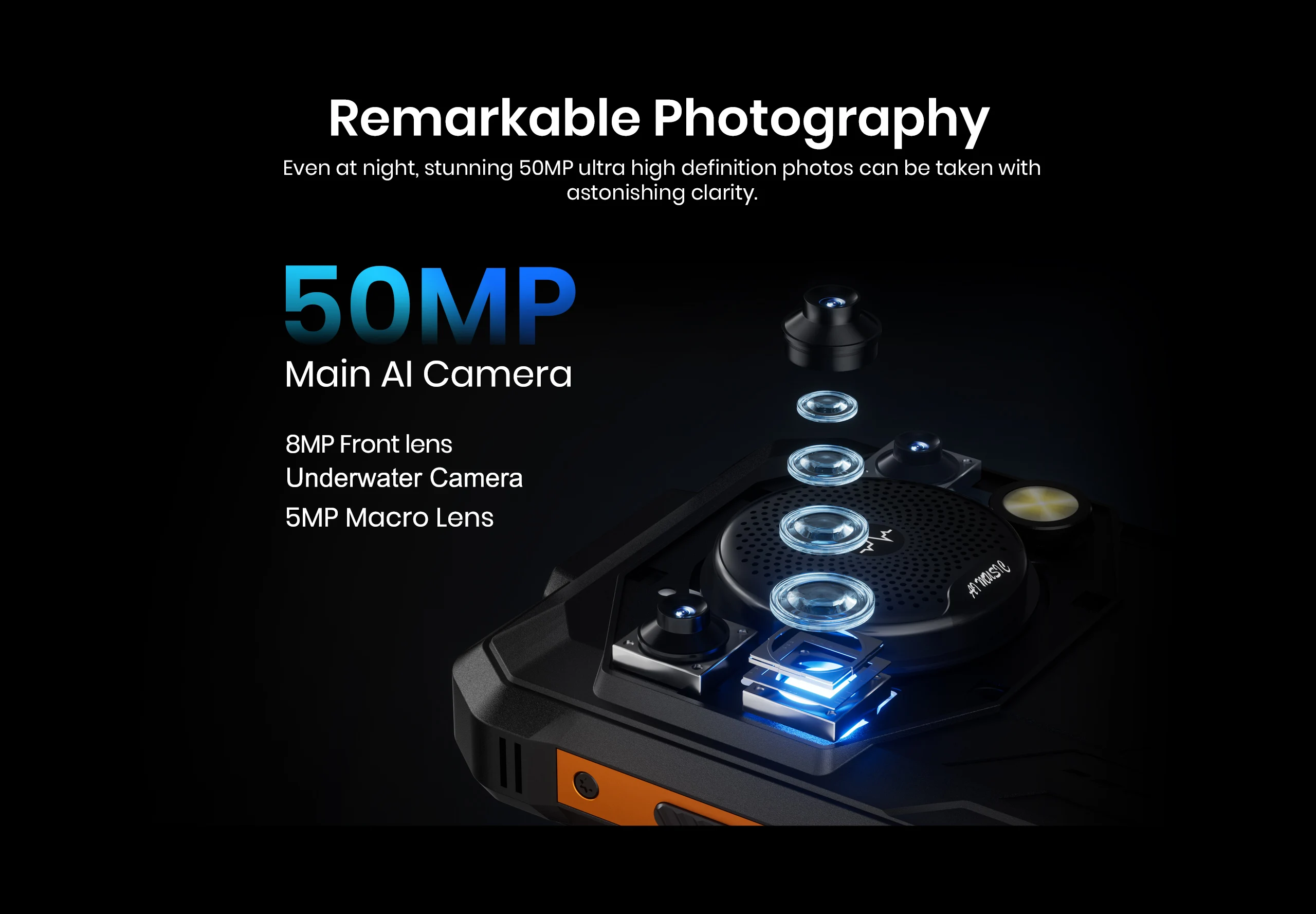 World Premiere Fossibot [F110-Pro] 5G Android 15 Rugged Smartphone 20GB(8+12) 128GB 10000mAh 6.745" HD+ 50MP 128dB Speaker NFC