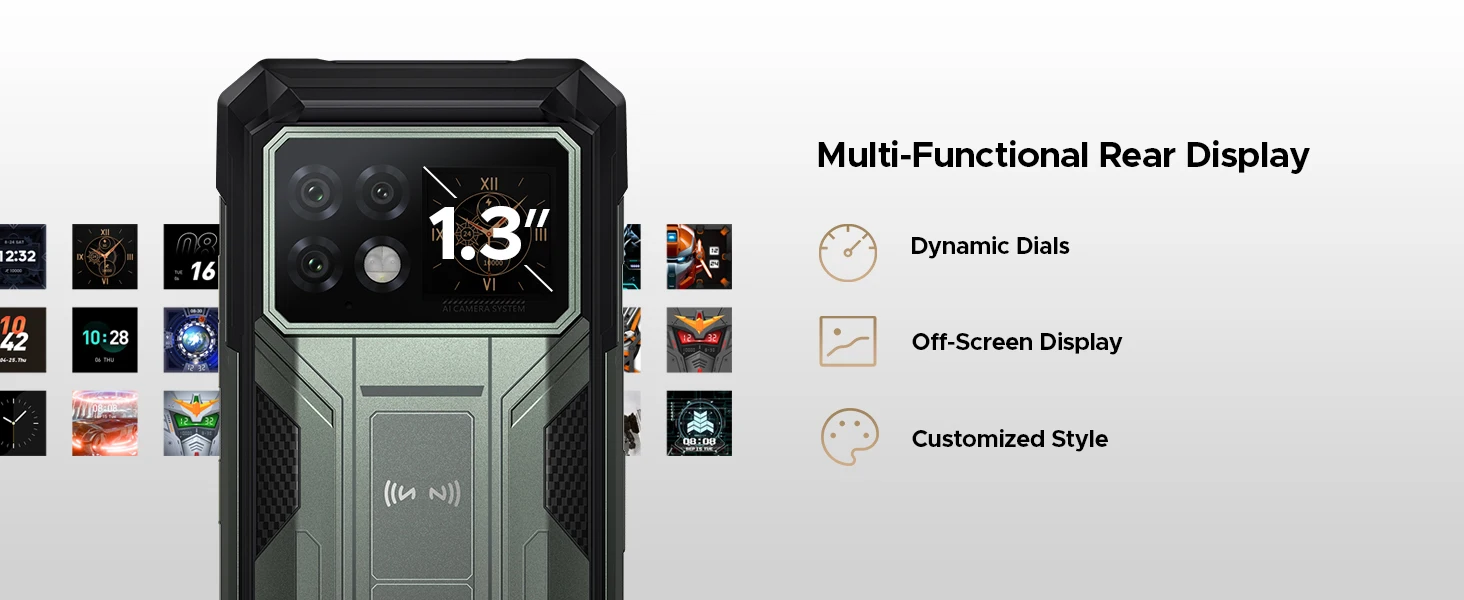 DOOGEE S200 Max Rugged Phone 36GB+512GB 22000mAh 66W Dual-LED Flashlight 1.32" Rear Display Dimensity 7050 108MP Camera NFC