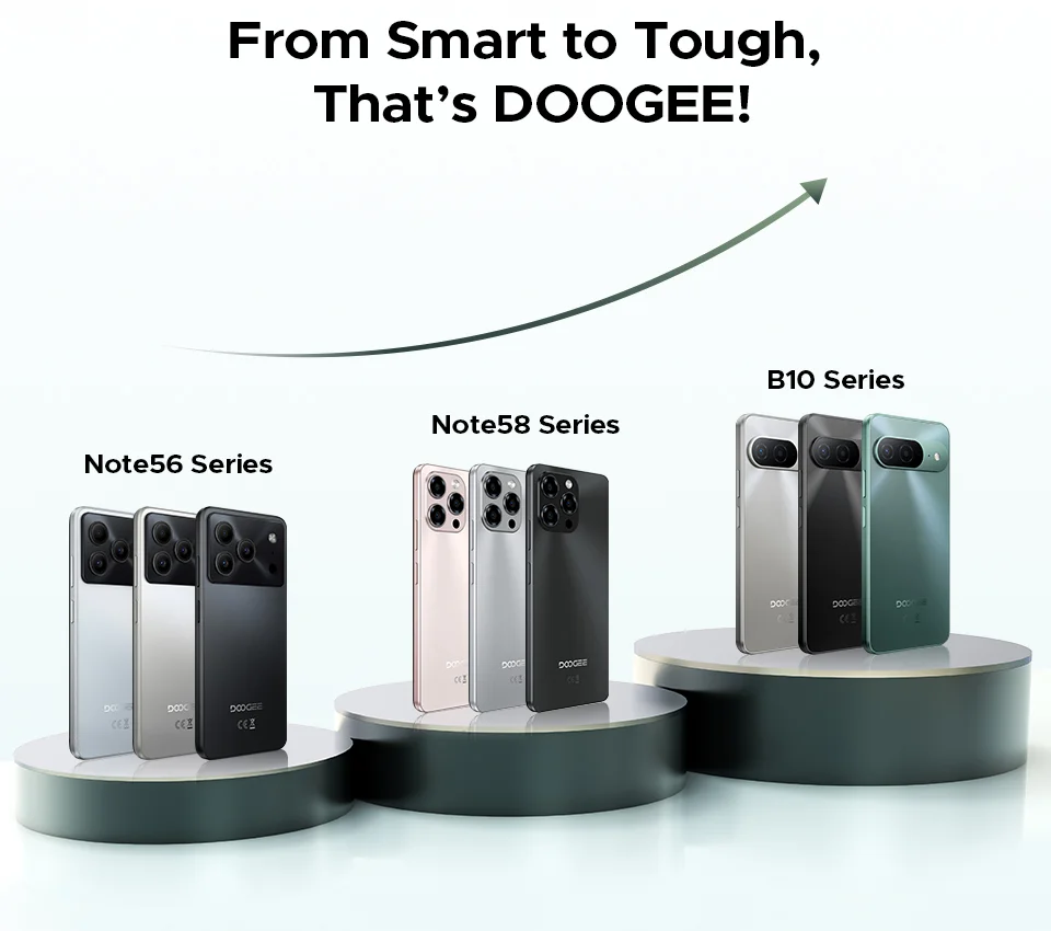 World Premiere DOOGEE B10 Smartphone 7600mAh Battery 6GB 256GB 6.6'' Display 64MP AI Camera Gemini AI Android 16 Mobile Phone