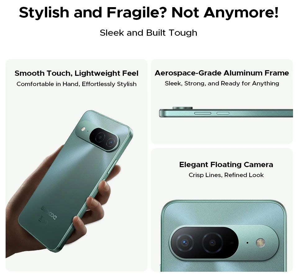World Premiere DOOGEE B10 Smartphone 7600mAh Battery 6GB 256GB 6.6'' Display 64MP AI Camera Gemini AI Android 16 Mobile Phone