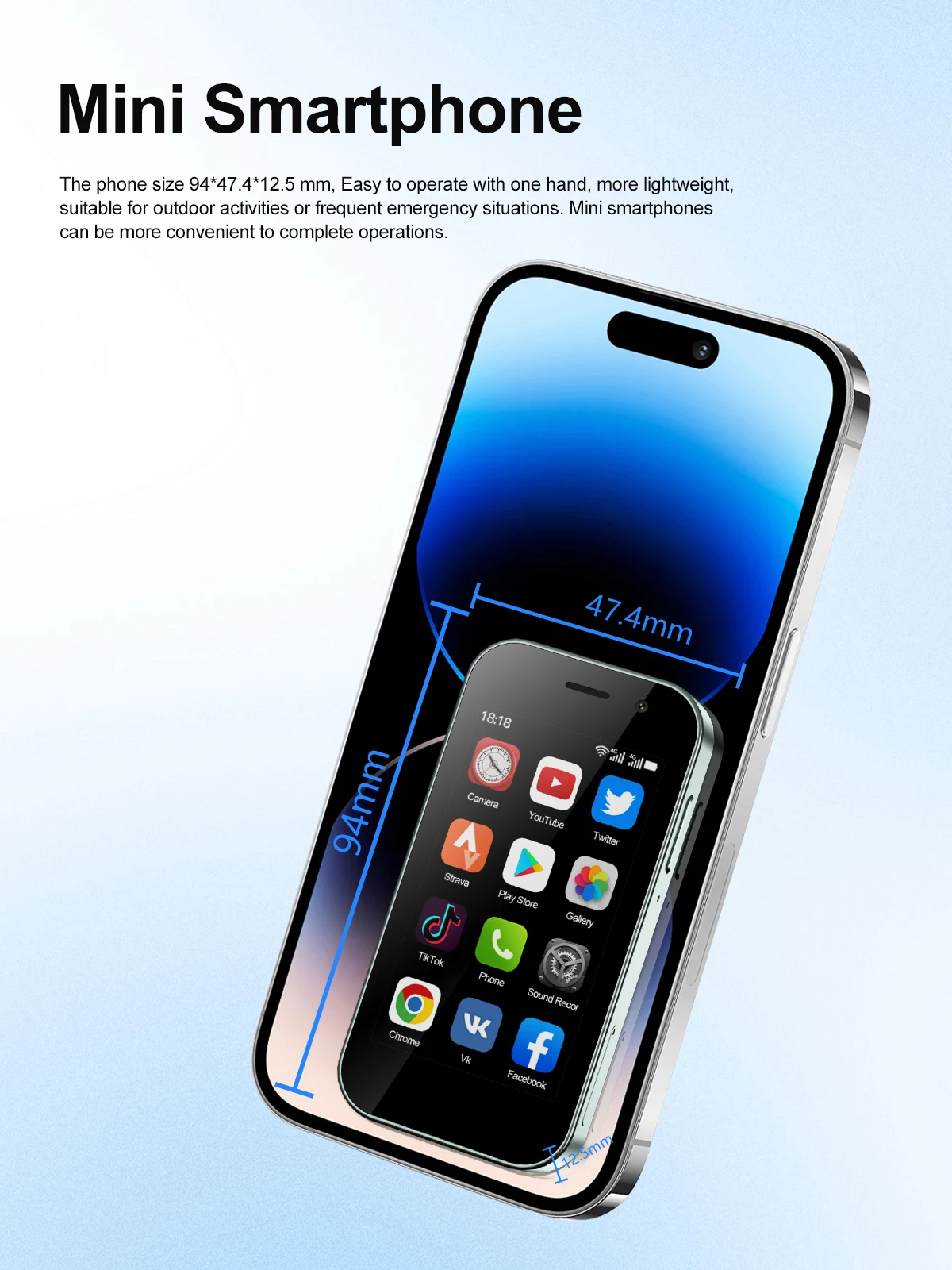 SERVO KING 9000 3.0" HD Display Small Smartphone Android 10.0 Network 4G LTE 2GB+16GB 2000mAh Face Recognition Mini Mobile Phone