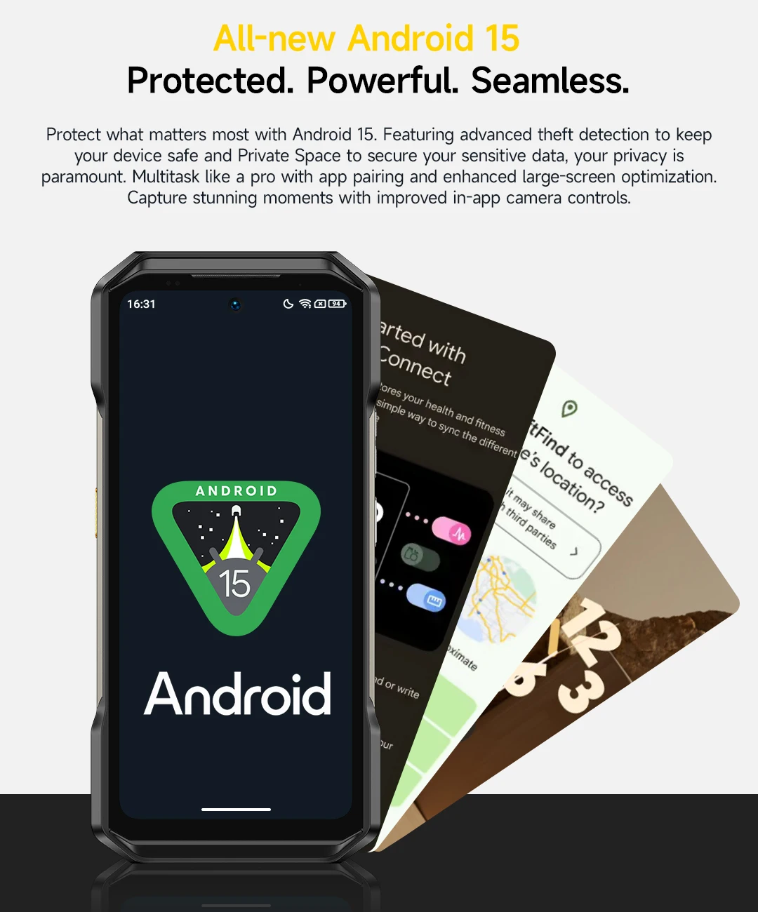 Ulefone Armor 27T Pro+ 5G Rugged Phone 10600mAh Android 15 Smartphone 50MP+64MP Night Camera 6.78" 120Hz 24GB+256GB NFC Mobile