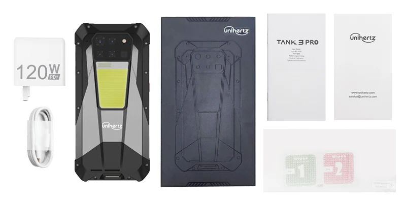 Unihertz Tank 3 Pro 8849 Rugged Smartphone Android 5G with 100 Lumens Projector 32/36GB 512GB 23800mAh Waterproof 200MP Phones