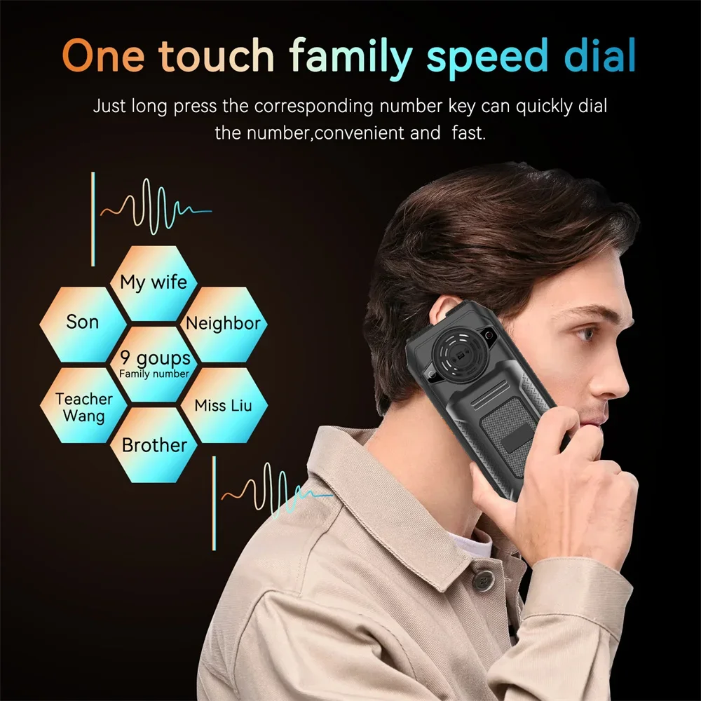 UNIWA M6000 2G Feature Phone Power Bank 2.3Inch FM Radio MP3 Voice Record Torch Cheap Mobile Phone English Keys Button Cellphone