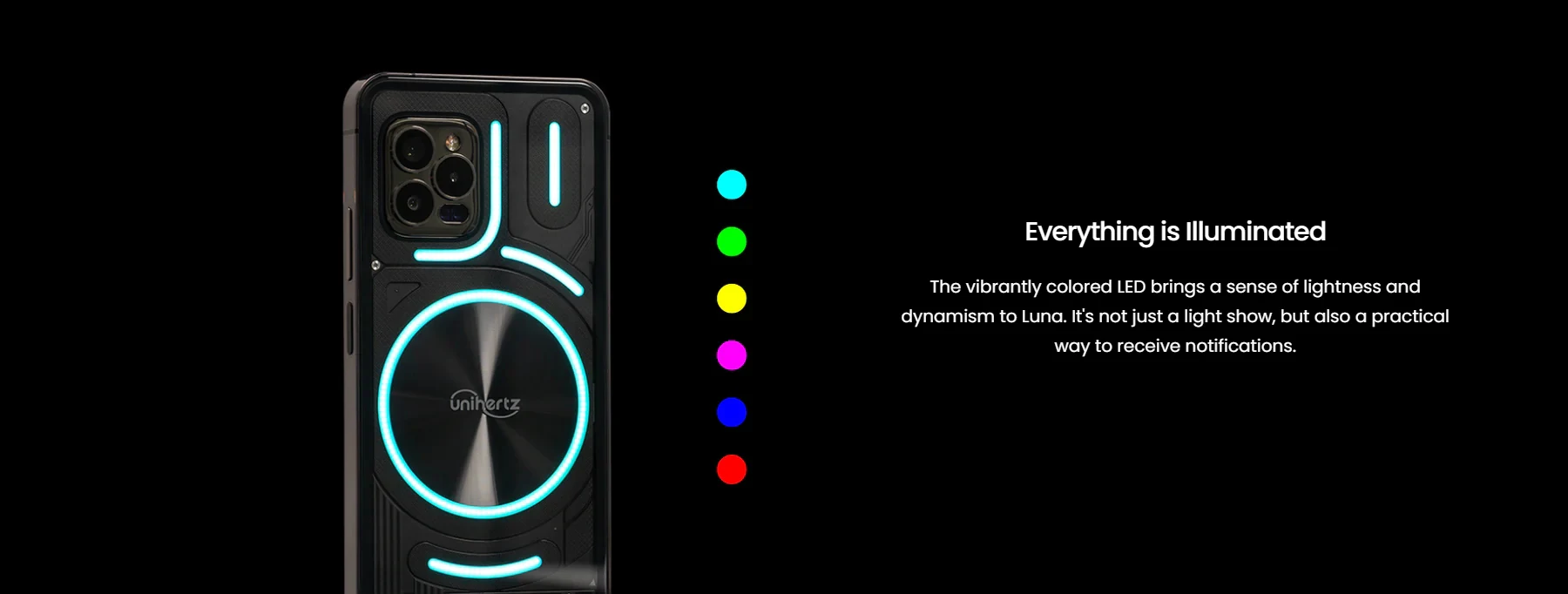 Unihertz Luna Smartphone Rhythm Ambient LED strip Music Phone 8GB RAM 256GB ROM 108MP G99 Mobile Phone Night Vision Cellphone