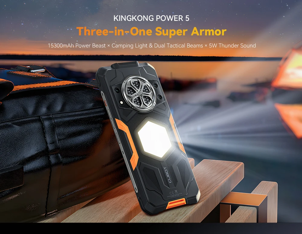 [Shipping From Poland]CUBOT KingKong Power 5 Rugged Smartphone Android 15 15300mAh 6.88" 16GB RAM (6+10) 128GB ROM Camping Light