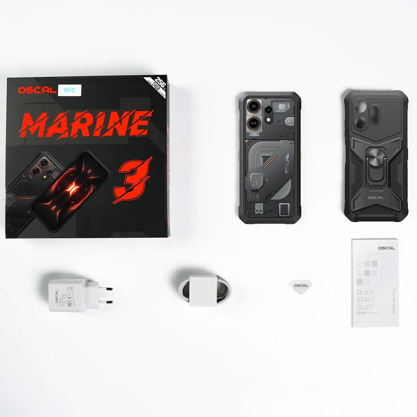 Blackview Oscal Marine 3 Rugged Phone 8GB+256GB 6.56" Android 16 5000mAh Battery Helio G81 13MP+16MP Camera 4G NFC Smartphone