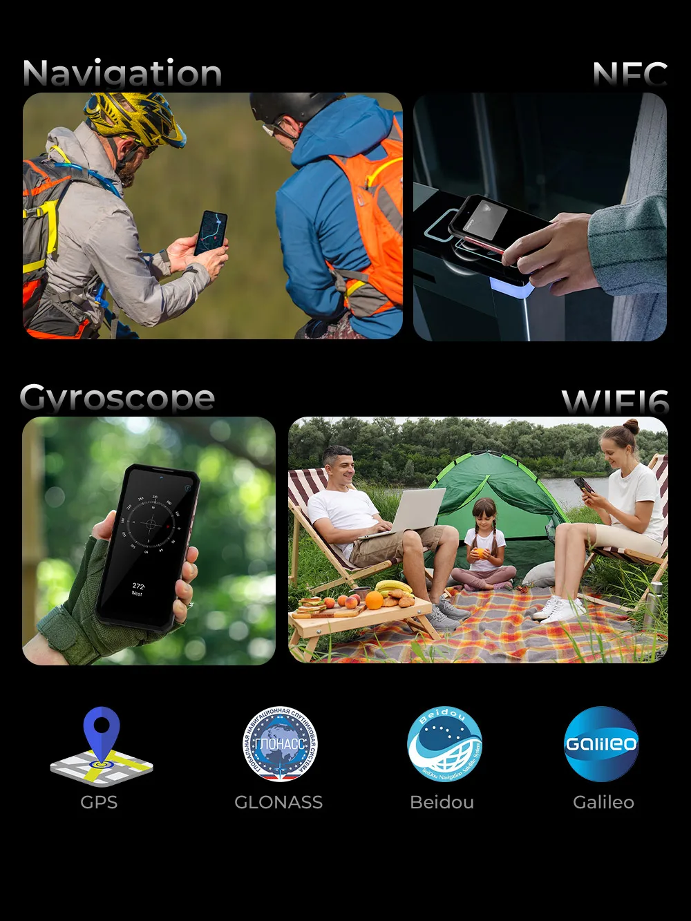 OUKITEL WP56 Android 15 Smartphone 36GB(12+24) 512GB 16000mAh 45W Camping Light 6.8“ FHD 120Hz 128dB Speaker 108MP 5G Cellphone