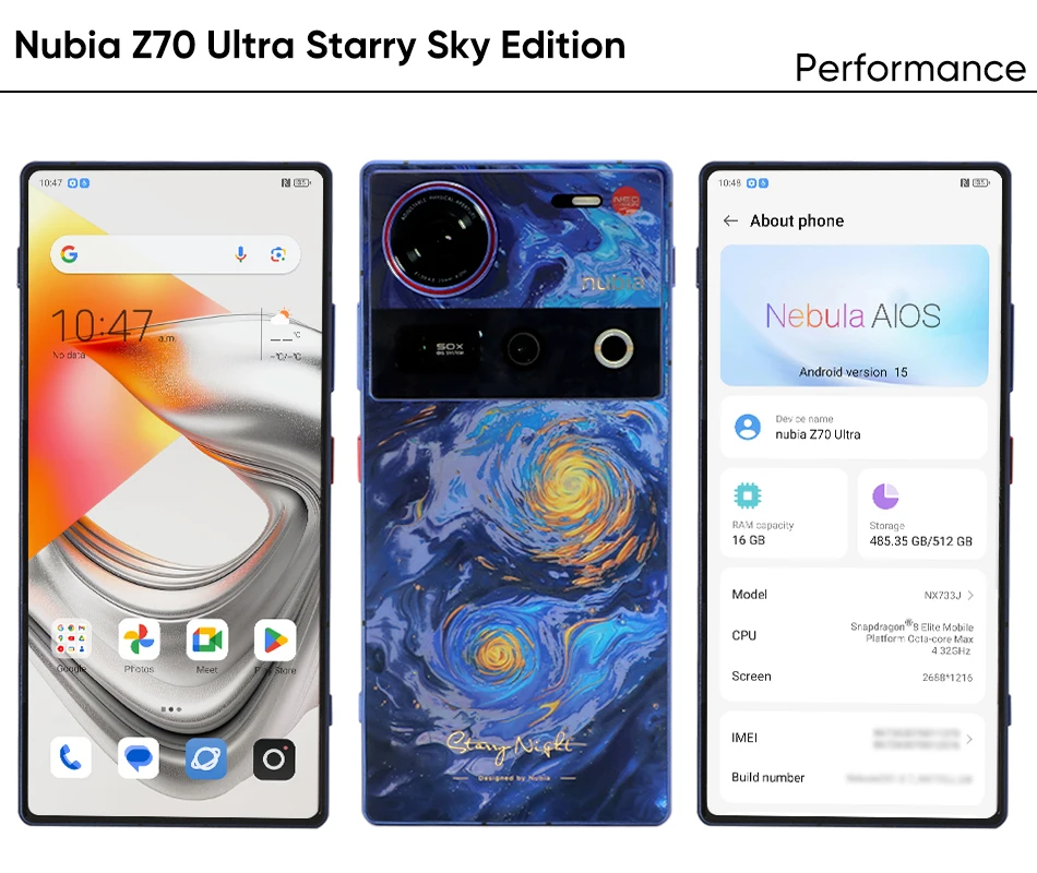 nubia Z70 Ultra 5G Smartphone Global Version Snapdragon 8 Elite 6.85'' 144Hz OLED Display 6150mAh Battery 64MP Camera Android 15
