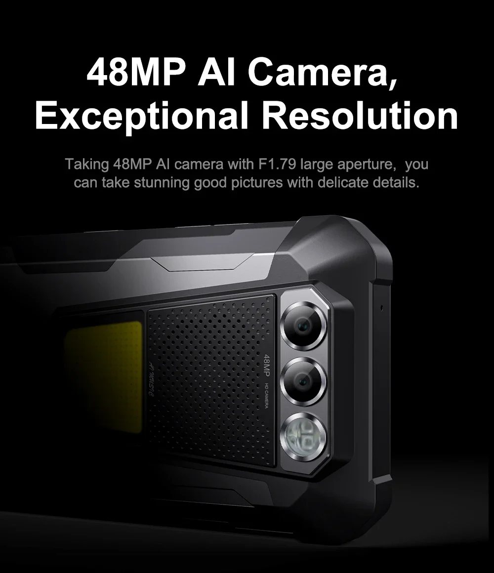 FOSSiBOT F106 Pro 15GB(8 + 7) RAM 256GB ROM Smartphone 12000mAh 30W Charging 6,58 "FHD+ Android 14 Loud Speaker Camping Light