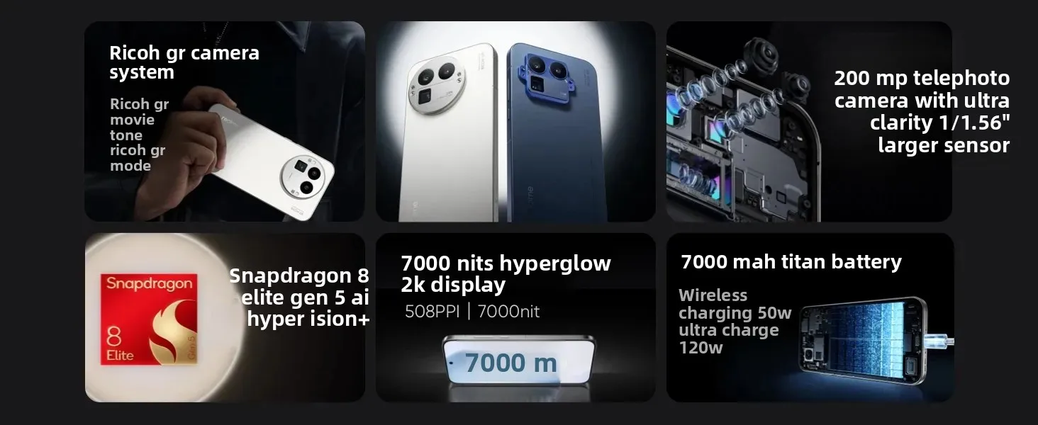 Realme Gt 8 Pro 2026 New 5g Smartphone, Europe Version, with Snapdragon 8 Elite Gen 5, 200 Mp Ultra Camera, 7000 Mah Battery and 50 W Wireless Charging