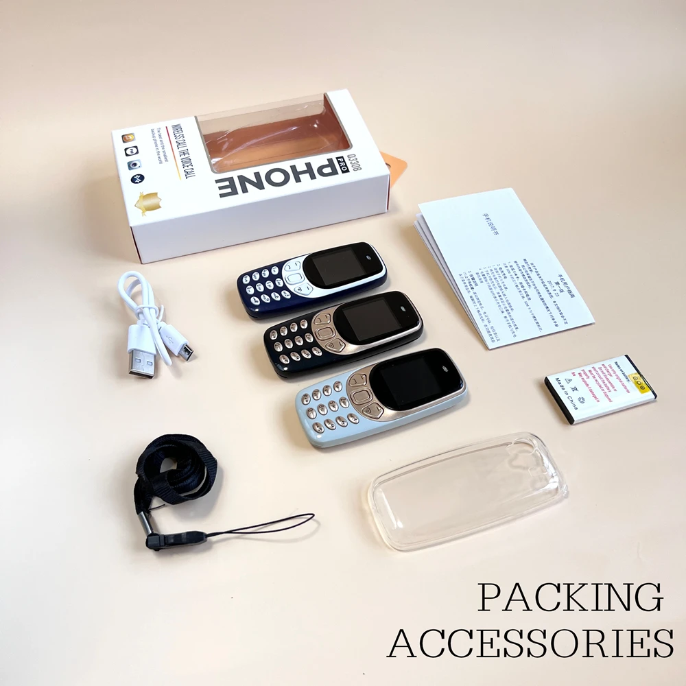 SERVO Q3308Pro 3 SIM Card Mini Mobile Phone Bluetooth Dial Magic Voice FM Call Recorder 1.33inch Small Pocket Button Cell Phones