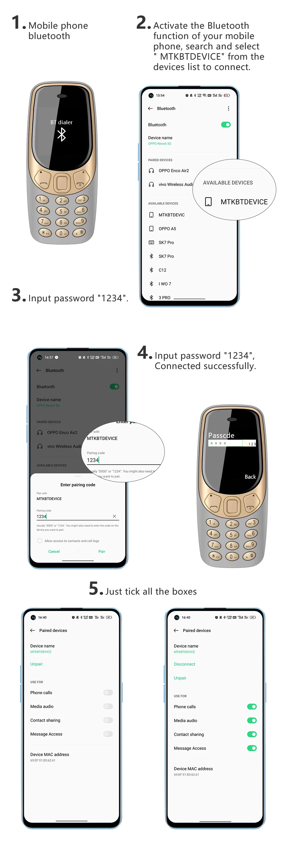 SERVO Q3308Pro 3 SIM Card Mini Mobile Phone Bluetooth Dial Magic Voice FM Call Recorder 1.33inch Small Pocket Button Cell Phones