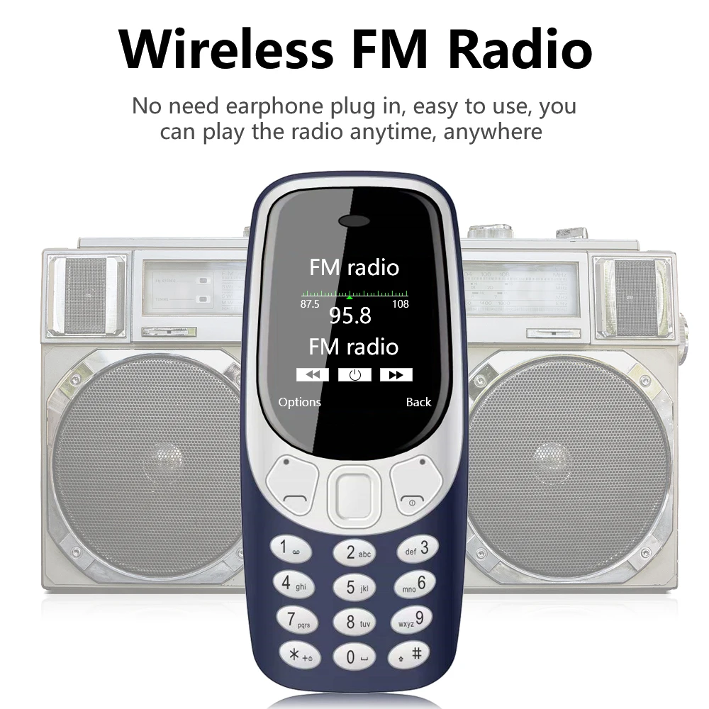 SERVO Q3308Pro 3 SIM Card Mini Mobile Phone Bluetooth Dial Magic Voice FM Call Recorder 1.33inch Small Pocket Button Cell Phones