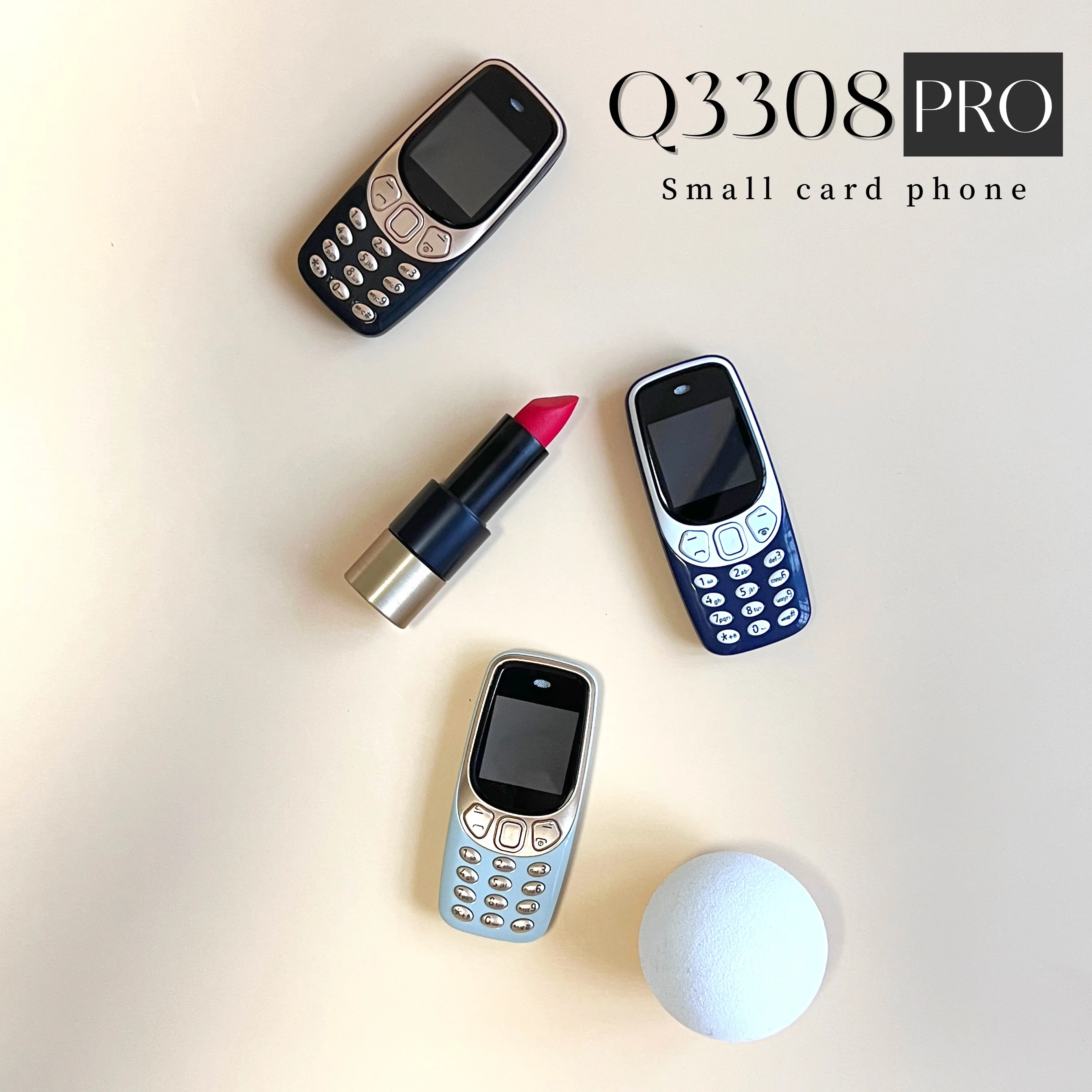 SERVO Q3308Pro 3 SIM Card Mini Mobile Phone Bluetooth Dial Magic Voice FM Call Recorder 1.33inch Small Pocket Button Cell Phones
