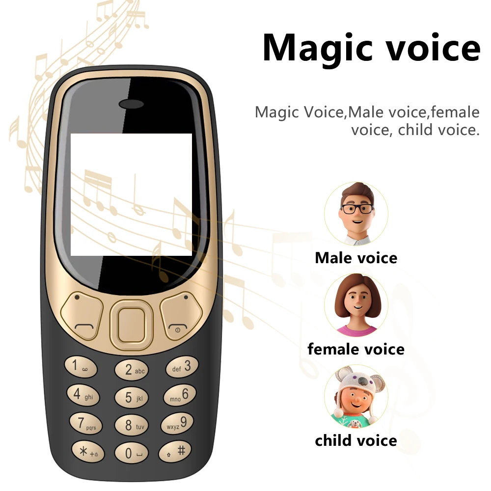 SERVO Q3308Pro 3 SIM Card Mini Mobile Phone Bluetooth Dial Magic Voice FM Call Recorder 1.33inch Small Pocket Button Cell Phones