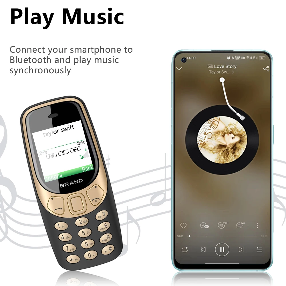 SERVO Q3308Pro 3 SIM Card Mini Mobile Phone Bluetooth Dial Magic Voice FM Call Recorder 1.33inch Small Pocket Button Cell Phones