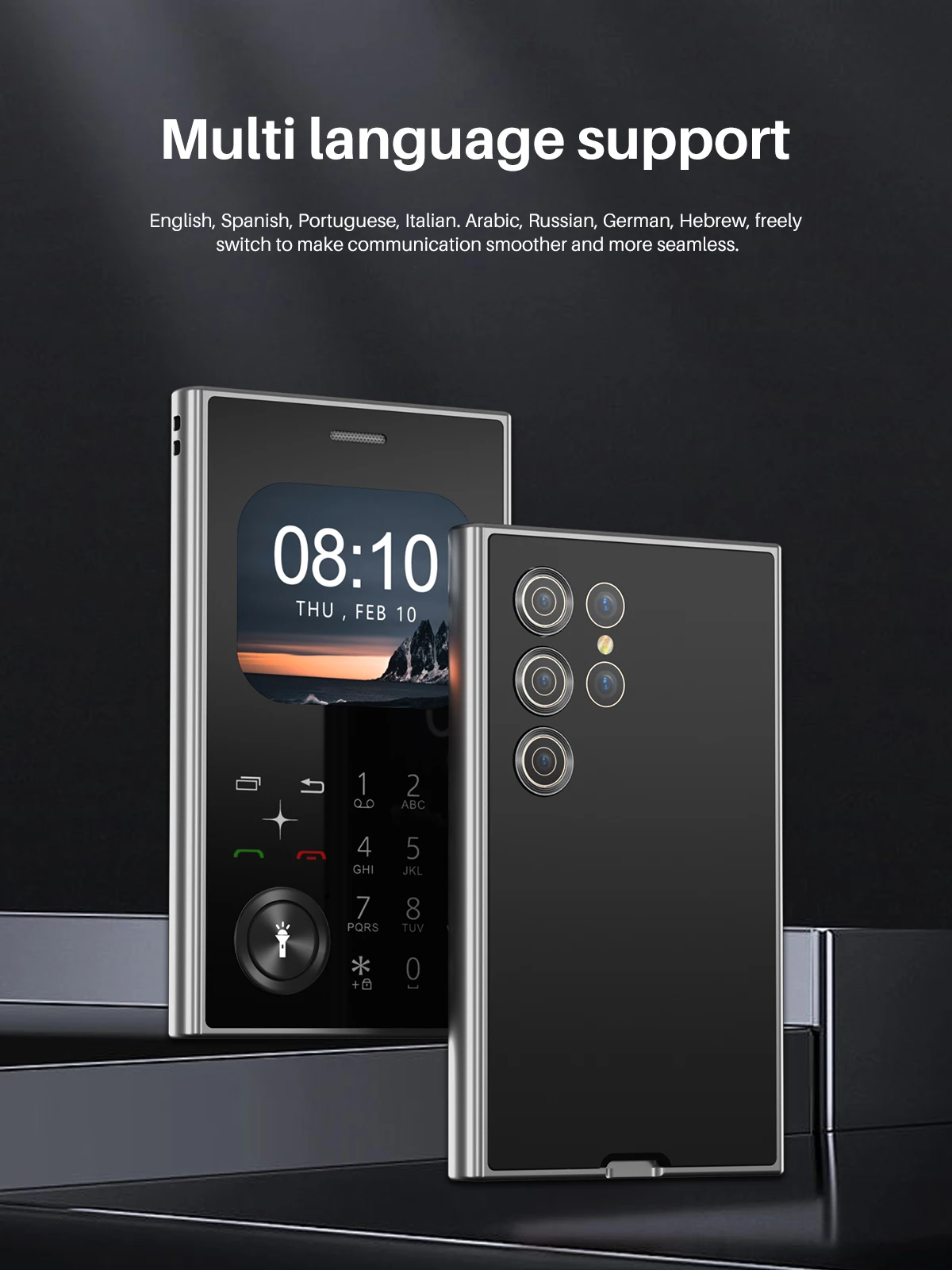 SERVO V8 Feature Mobile Phone 2 SIM Standby Magic Voice Speed Dial Blacklist FM Radio Torch 2G GSM Card Style Button Cellphones