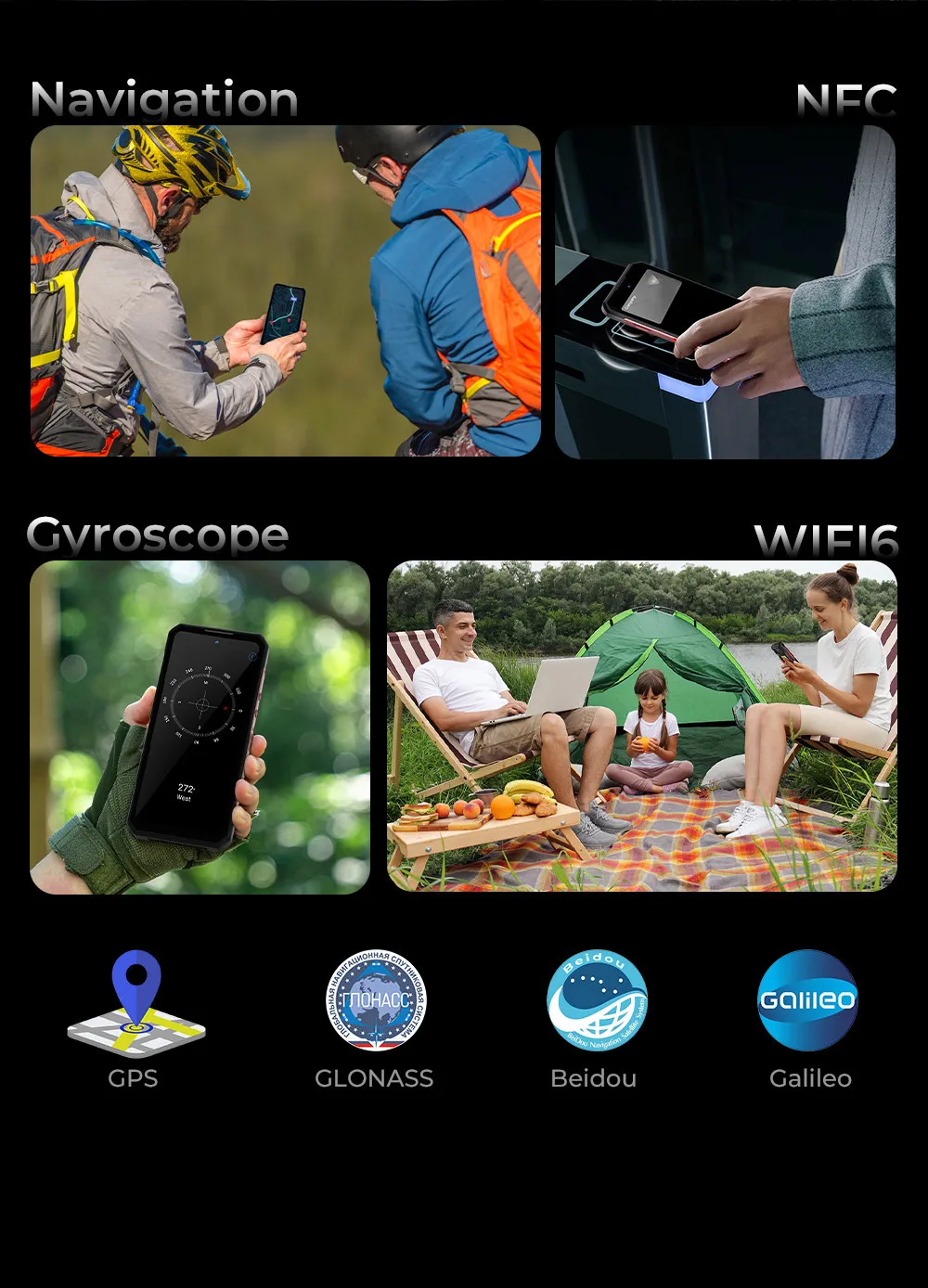 OUKITEL WP56 5G Rugged Phone 16000mAh Battery 108MP Camera Android NFC Smartphone 12GB+512GB 6.8" 120Hz Outdoor Waterproof