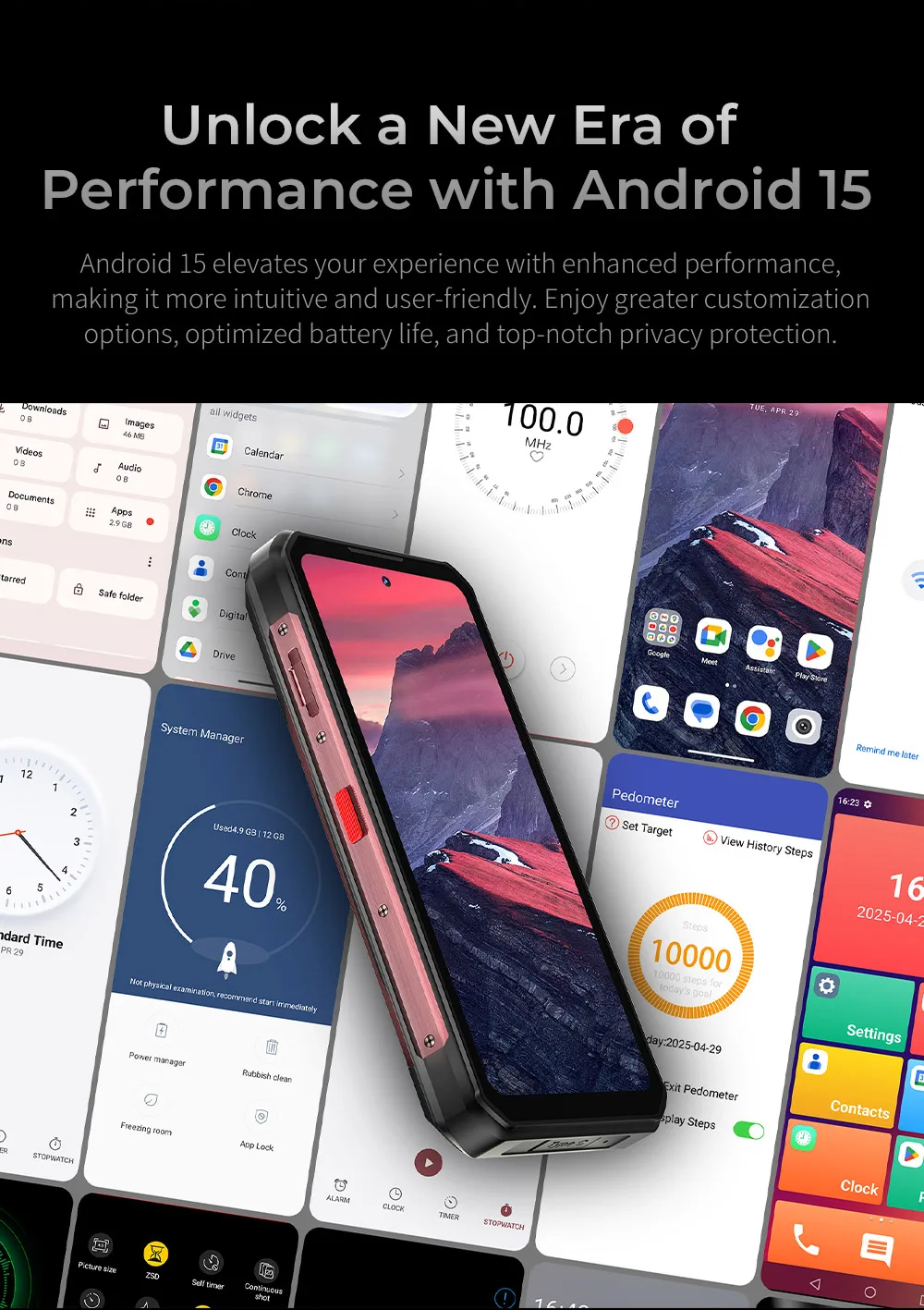 OUKITEL WP56 5G Rugged Phone 16000mAh Battery 108MP Camera Android NFC Smartphone 12GB+512GB 6.8" 120Hz Outdoor Waterproof
