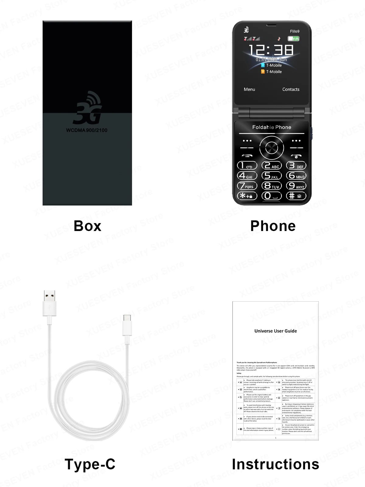 SERVO Flilo9 3G WCDMA Flip Mobile Phone 2 SIM Card Speed Dial Call Recording Blacklist Rear Camera Flashlight Fold Button Phones