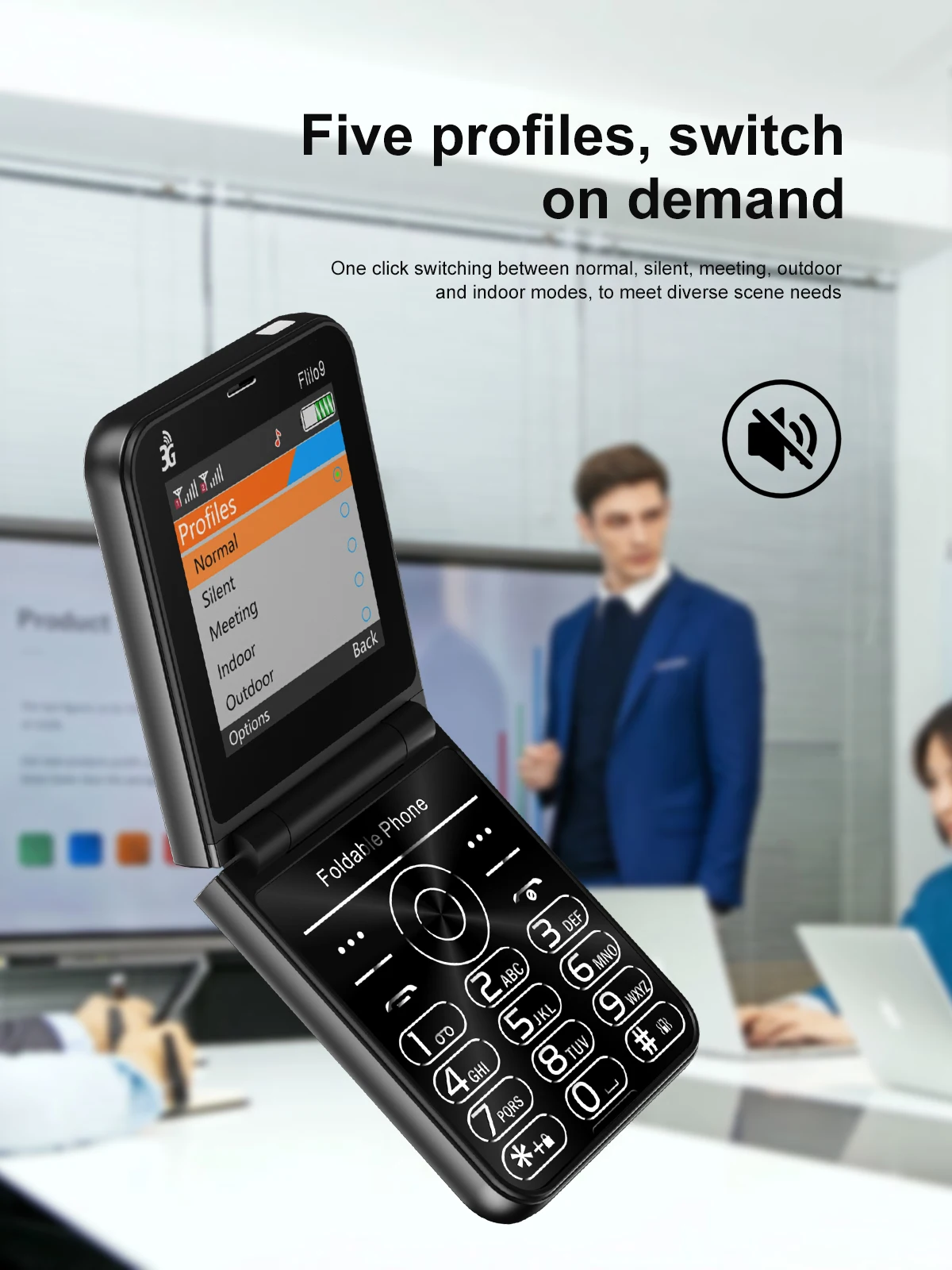 SERVO Flilo9 3G WCDMA Flip Mobile Phone 2 SIM Card Speed Dial Call Recording Blacklist Rear Camera Flashlight Fold Button Phones