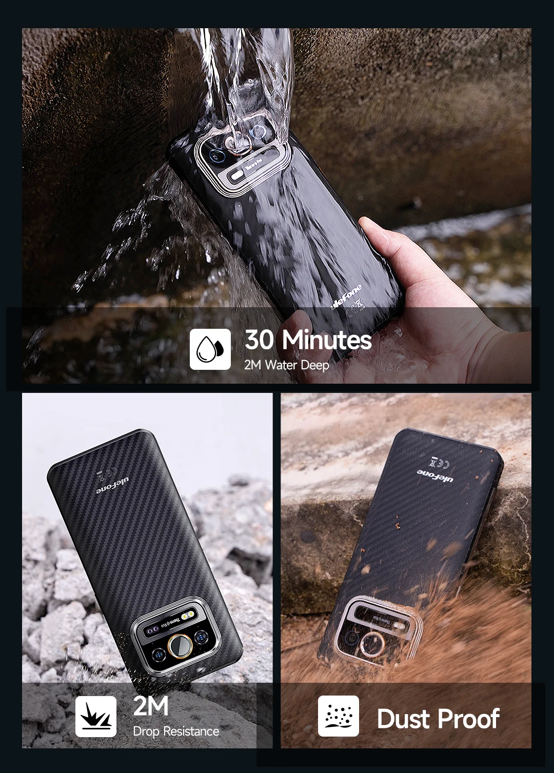 Ulefone Armor 25T 4G Rugged Phone Android 14 33W 50MP+64MP Night Camera NFC Waterproof Smartphone 6.78" 120Hz 256GB ROM Global