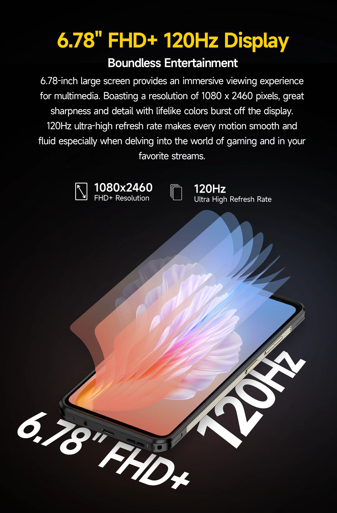 Ulefone Armor 25T 4G Rugged Phone Android 14 33W 50MP+64MP Night Camera NFC Waterproof Smartphone 6.78" 120Hz 256GB ROM Global