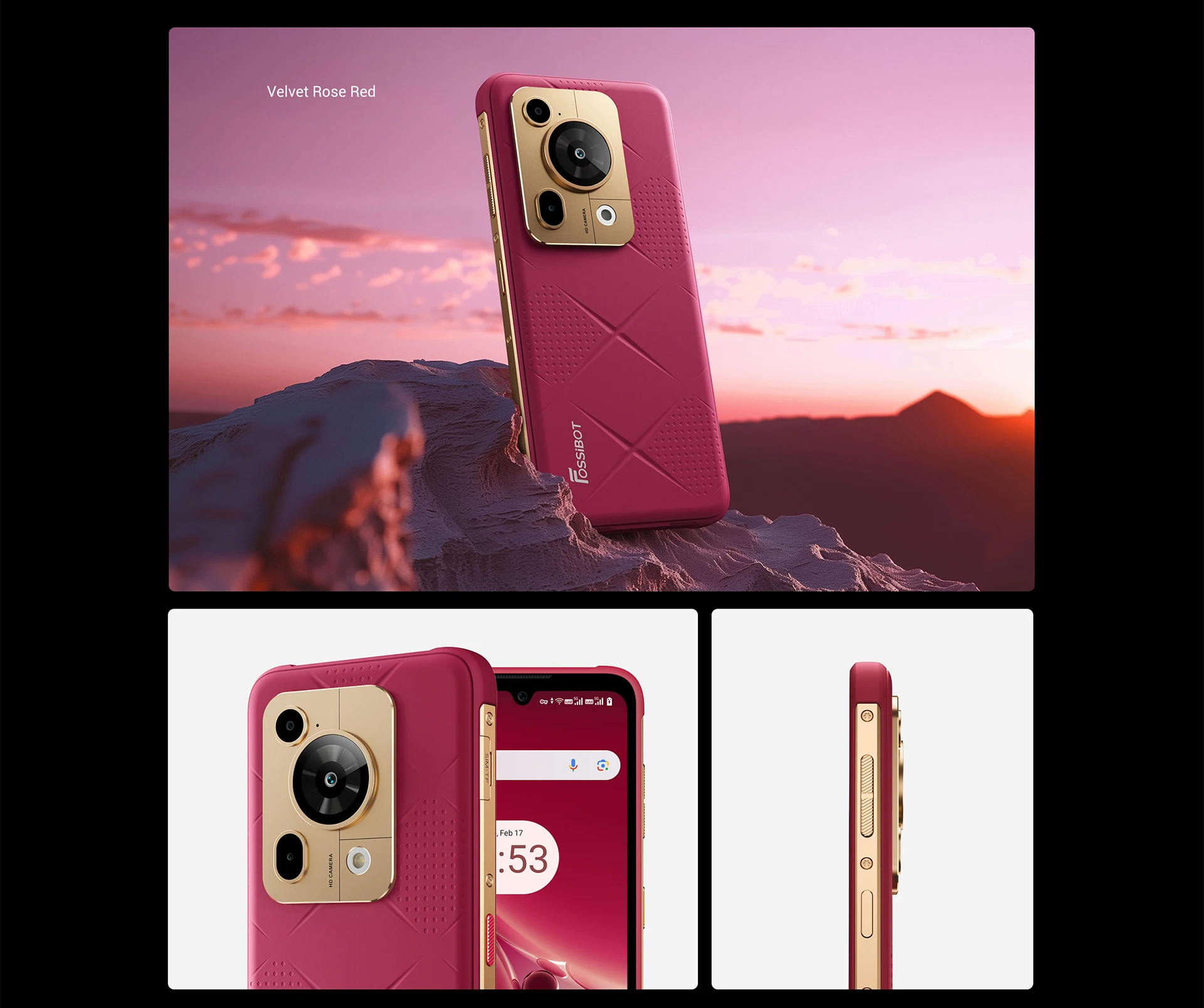 Fossibot F112 Pro 5G Android 14 Rugged Smartphone 24GB(8+16) 256GB 6.88" HD+ 7150mAh Mobile Phone 50MP Camera NFC Cellphone