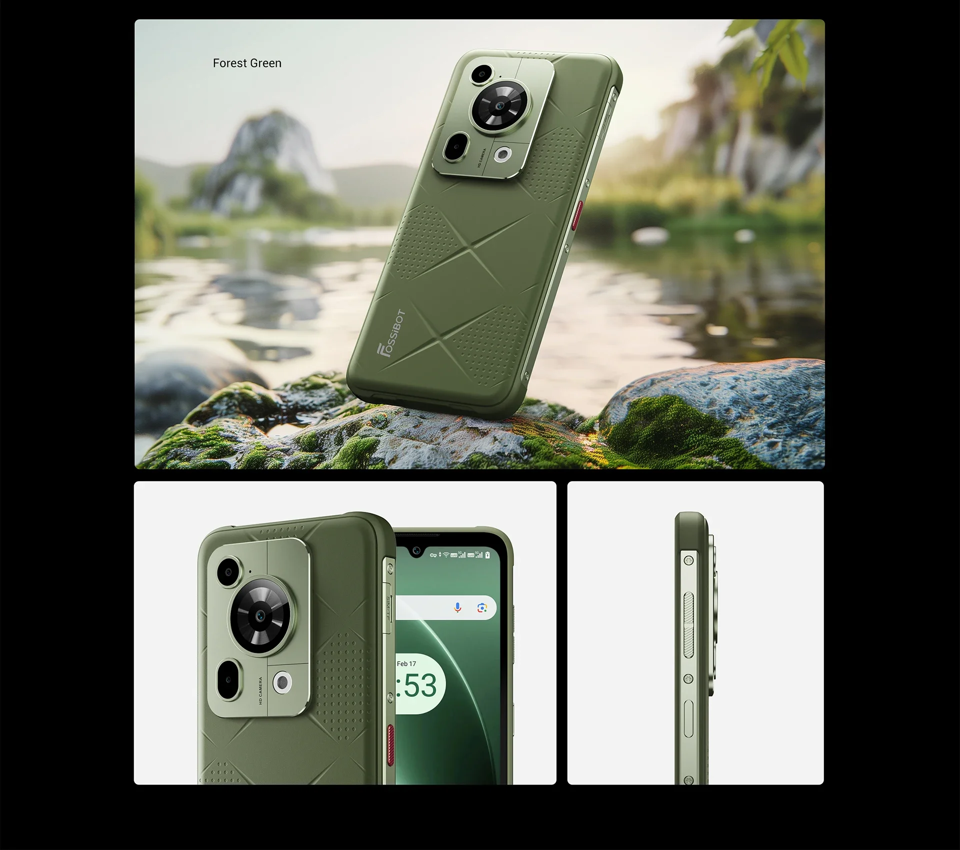 Fossibot F112 Pro 5G Android 14 Rugged Smartphone 24GB(8+16) 256GB 6.88" HD+ 7150mAh Mobile Phone 50MP Camera NFC Cellphone