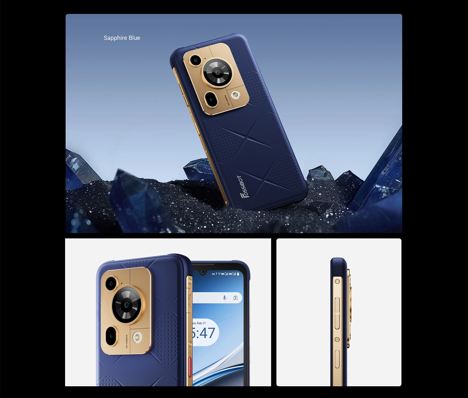 Fossibot F112 Pro 5G Android 14 Rugged Smartphone 24GB(8+16) 256GB 6.88" HD+ 7150mAh Mobile Phone 50MP Camera NFC Cellphone