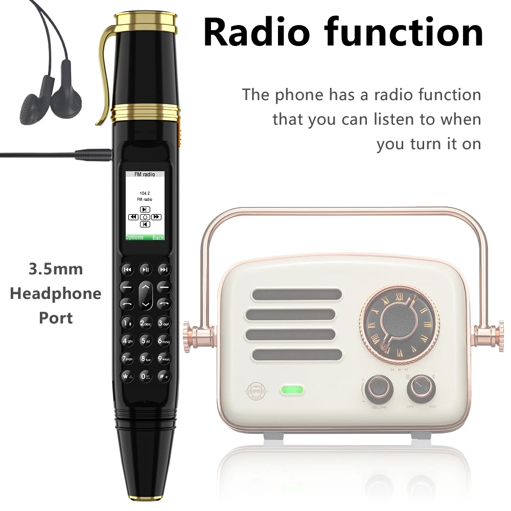 SERVO BM111 Pen Mobile Phone Dual SIM Standby Camera Bluetooth Dialer FM Radio Magic Voice 1800mAh Cellphone Handwriting Pen Fan