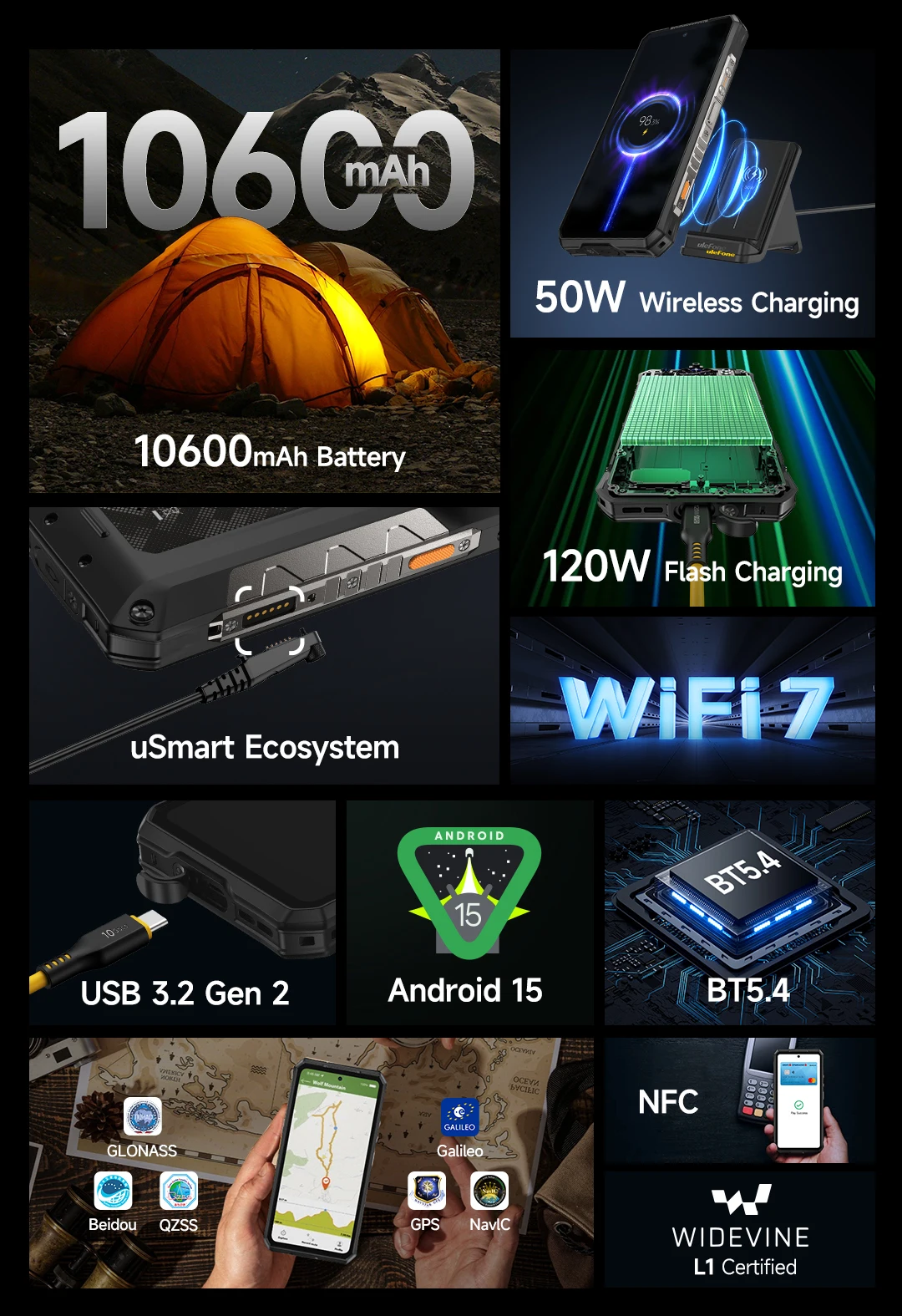 【World Premiere】Ulefone Armor 28 Ultra 5G AI Rugged Phone 1TB ROM+32GB RAM Android Smartphone AMOLED 6.67" 10600mAh Mobile phone